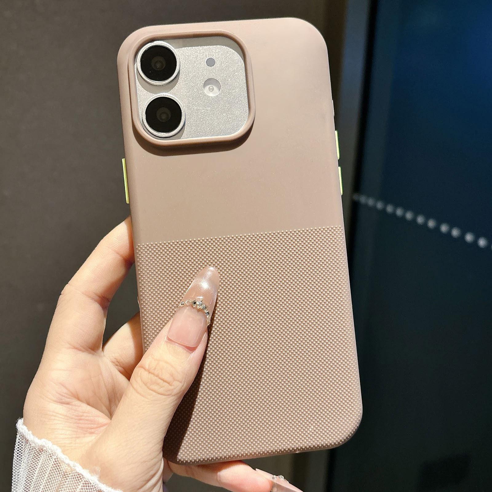 For iPhone 12 Polka Dot Velvet TPU Shockproof Phone Case(Brown) - Shopkiz.com