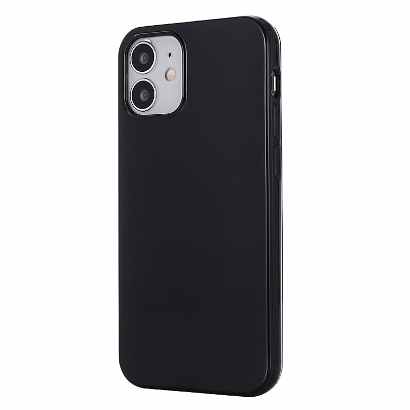 For iPhone 12 / 12 Pro Solid Color TPU Protective Case(Black) - Shopkiz.com