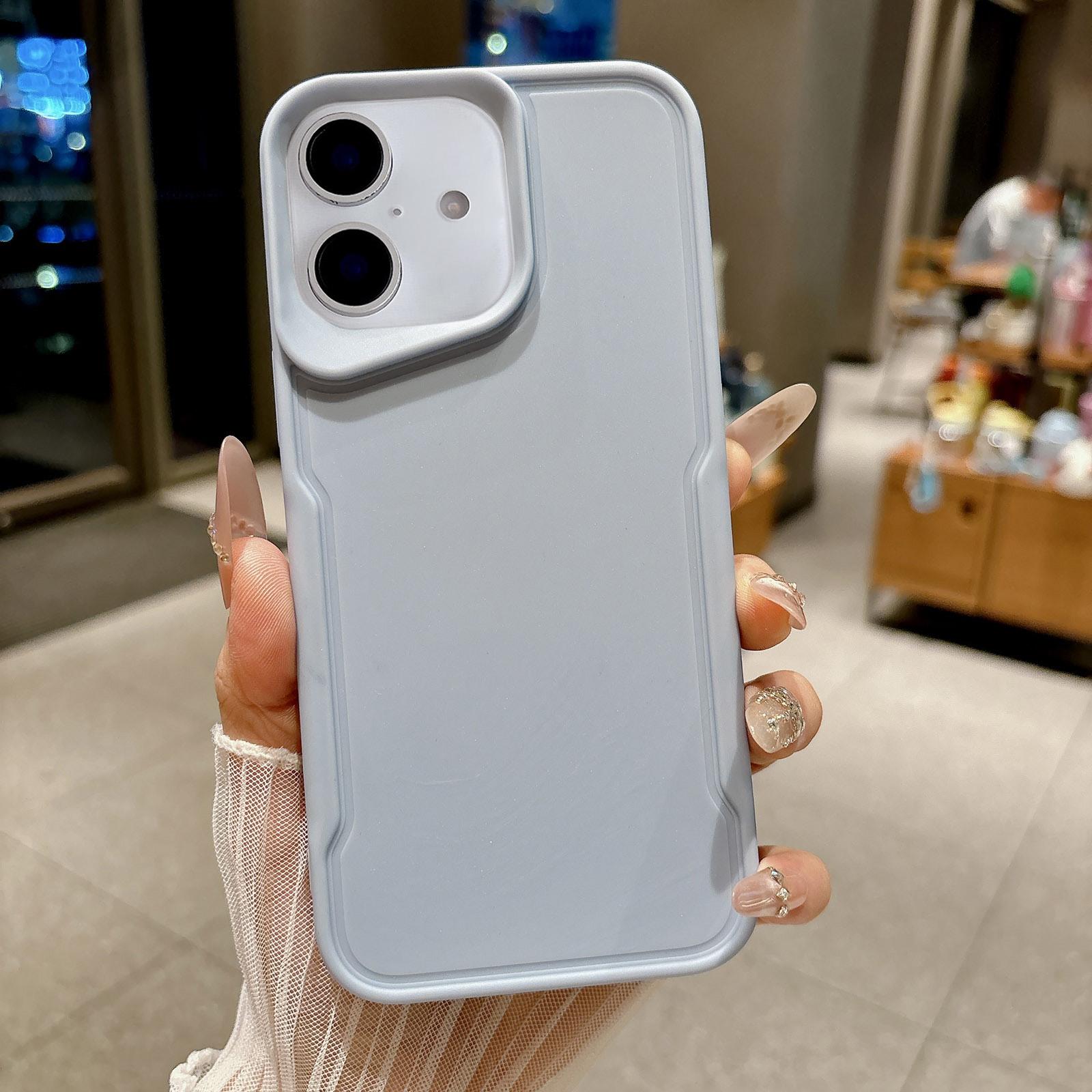 For iPhone 16 Slim Waist Design Soft TPU Shockproof Phone Case(Sierra Blue) - Shopkiz.com