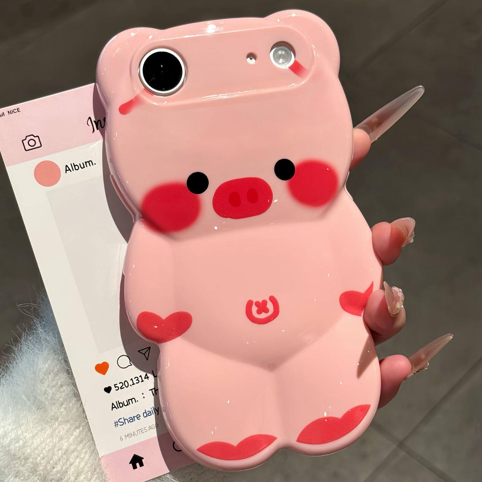 For iPhone Air Cute 3D Pig Shockproof TPU Phone Case(Belly Button Pig) - Shopkiz.com