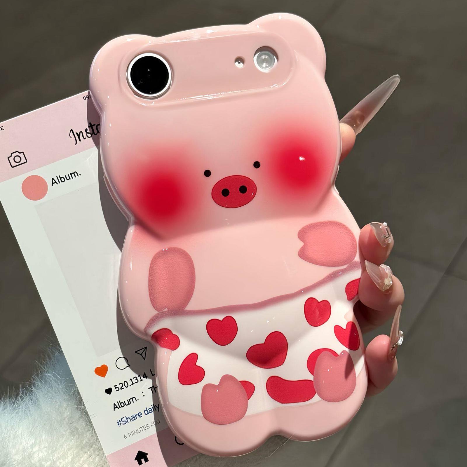 For iPhone Air Cute 3D Pig Shockproof TPU Phone Case(Love Pig) - Shopkiz.com