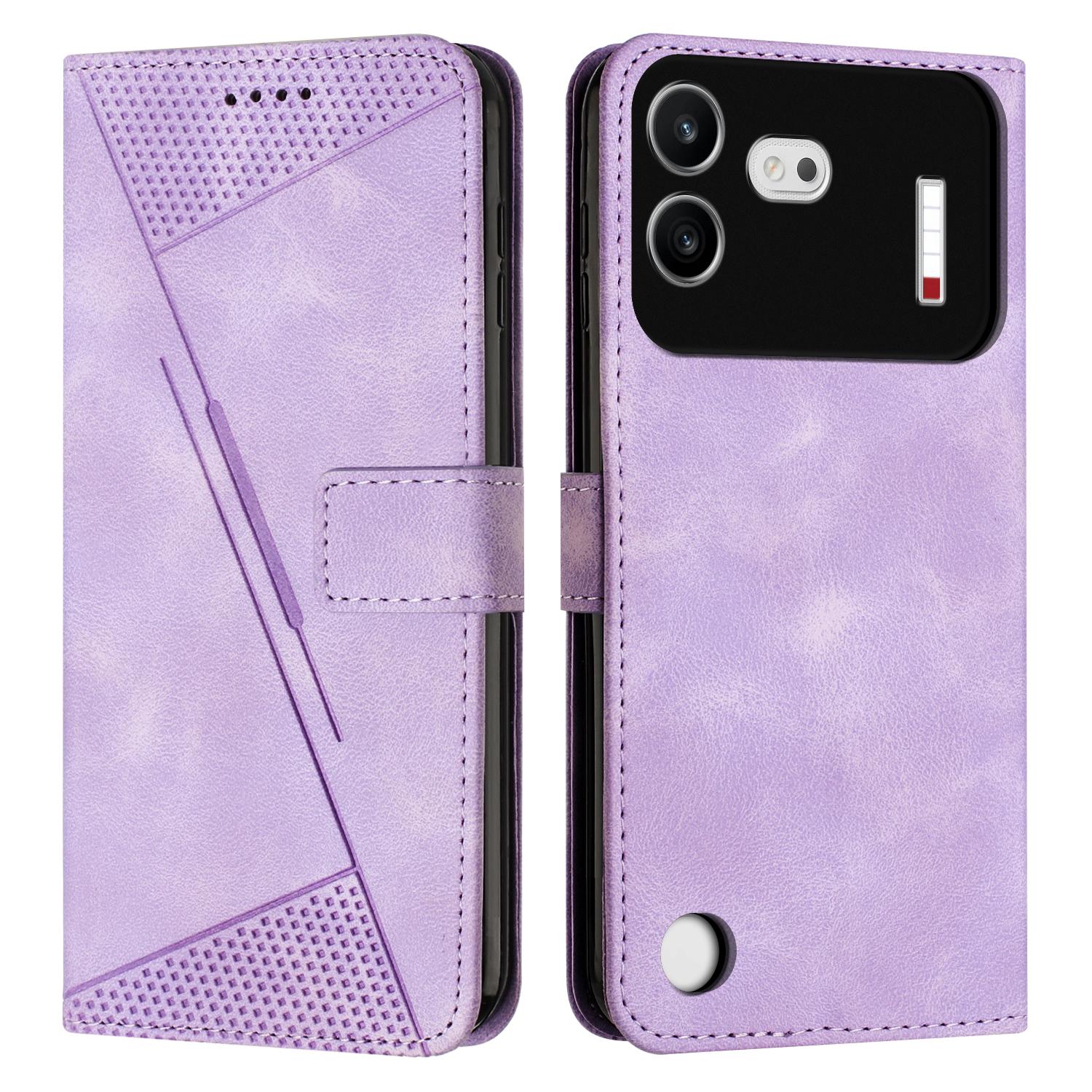 For Nothing Phone 4b Dream Triangle Leather Phone Case with Lanyard(Purple) - Shopkiz.com