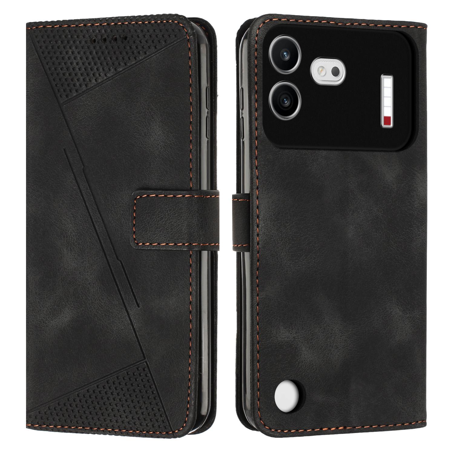 For Nothing Phone 4b Dream Triangle Leather Phone Case with Lanyard(Black) - Shopkiz.com