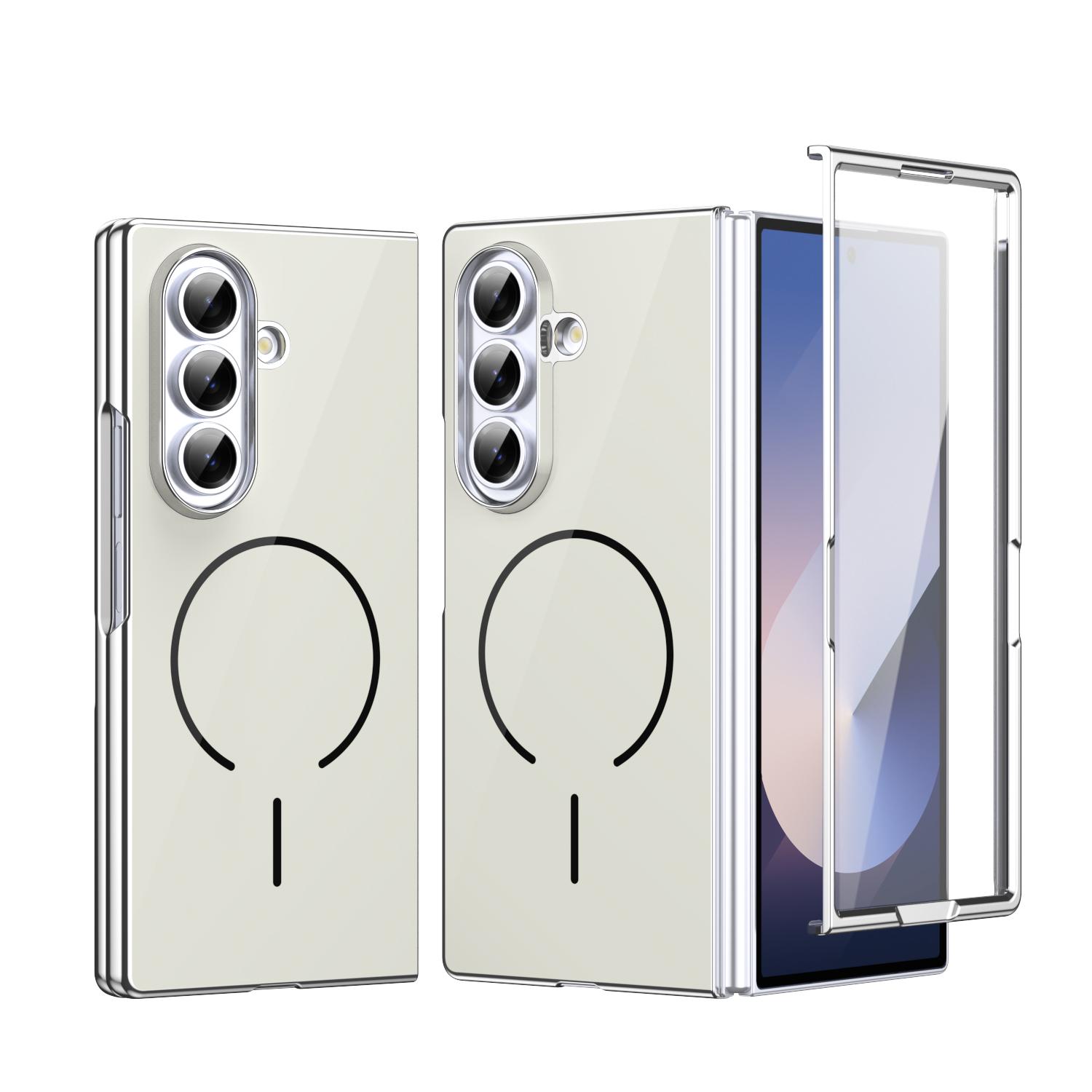 For Galaxy Z Fold8 Ultra 5G Integrated Glass Scratch Resistant Magnetic Phone Case(Silver) - Shopkiz.com