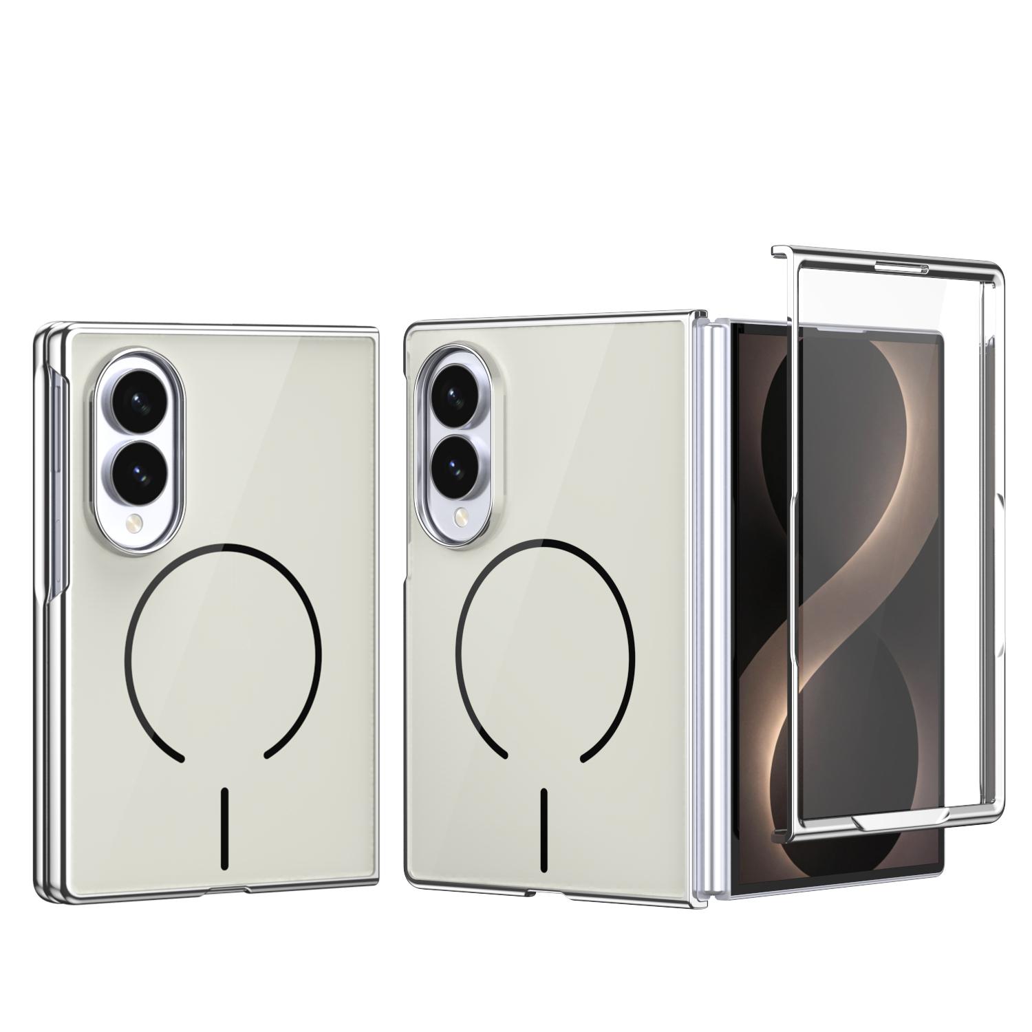 For Galaxy Z Fold8 5G Integrated Glass Scratch Resistant Magnetic Phone Case(Silver) - Shopkiz.com