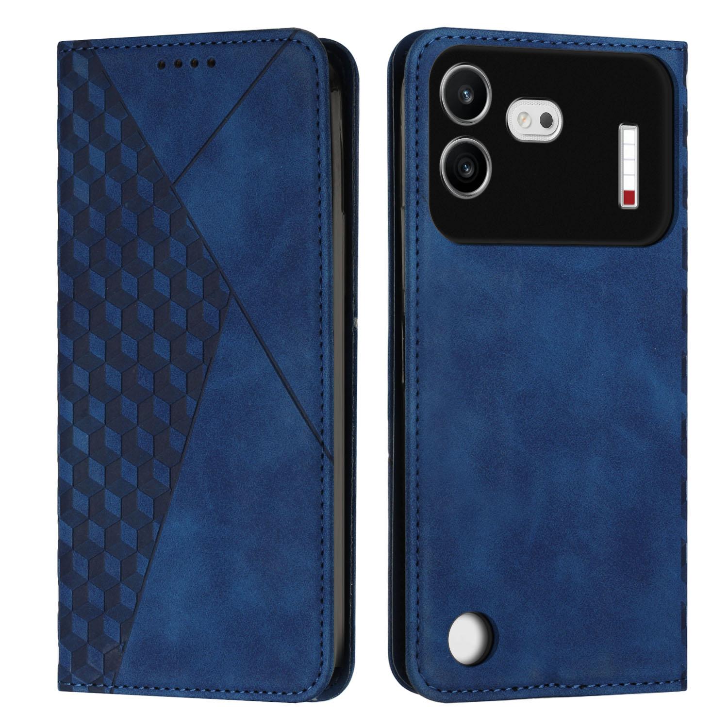 For Nothing Phone 4b Diamond Splicing Skin Feel Magnetic Leather Phone Case(Blue) - Shopkiz.com