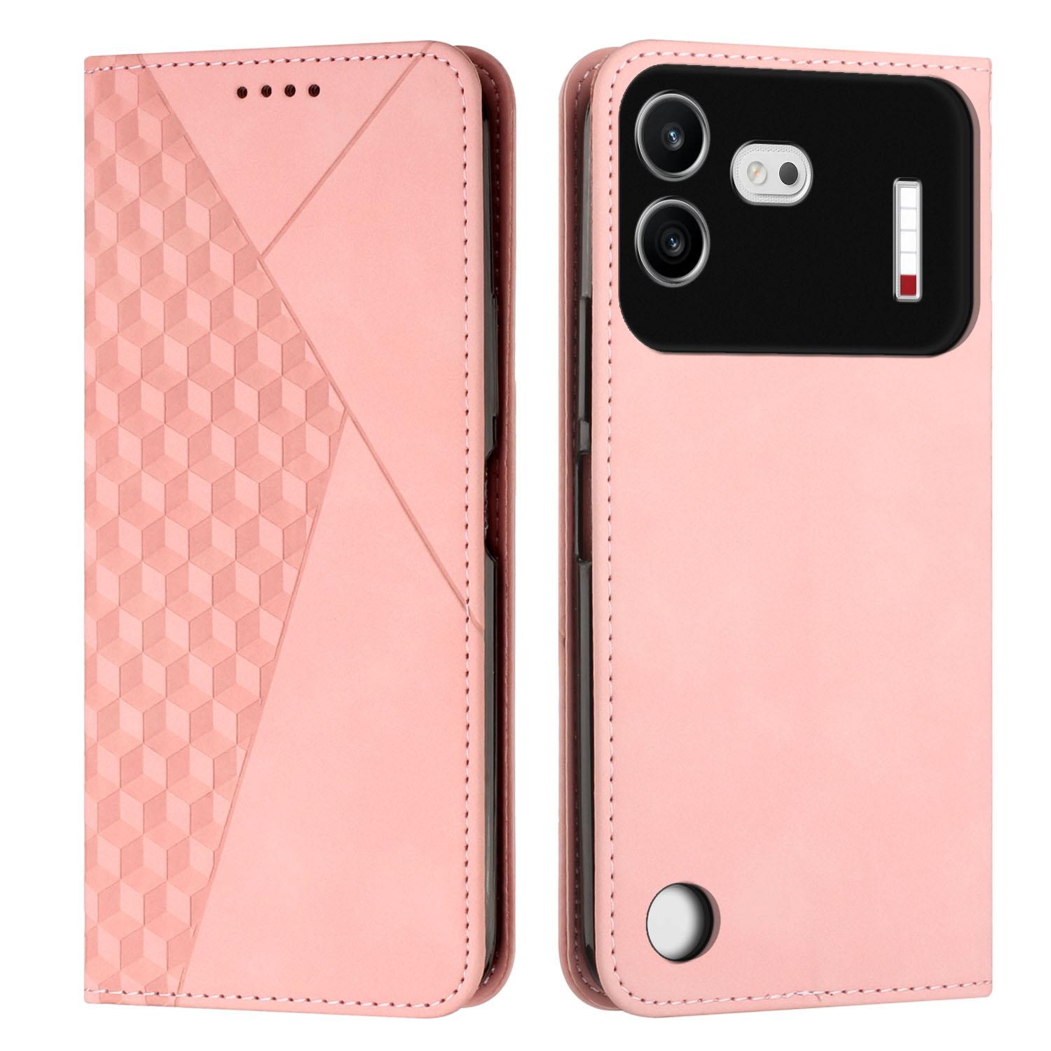 For Nothing Phone 4b Diamond Splicing Skin Feel Magnetic Leather Phone Case(Rose Gold) - Shopkiz.com