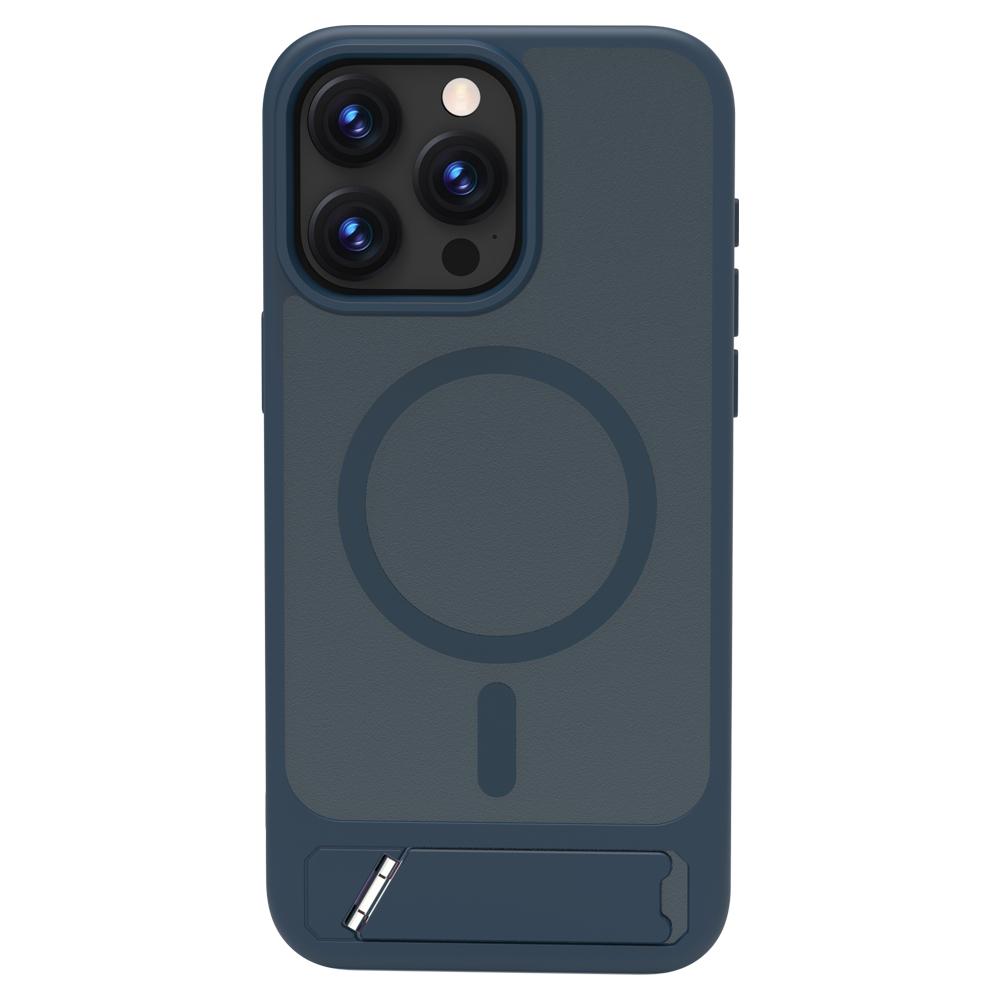 For iPhone 15 Pro Max LeReach Le-Chic Series Integrated Hidden Kickstand Magnetic Phone Case(Blue) - Shopkiz.com