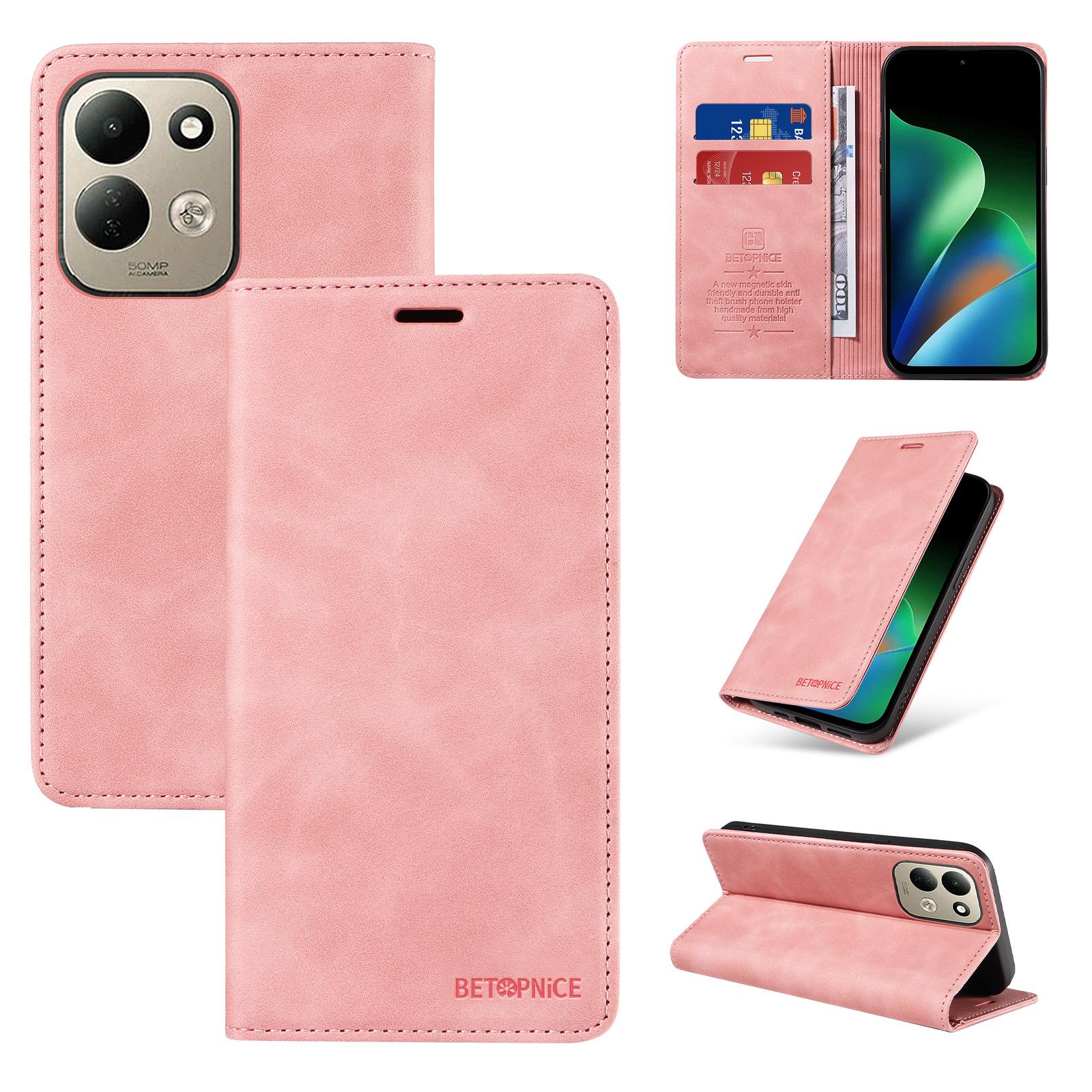 For Redmi 17 5G / 4G Global 170mm BETOPNICE Suction RFID Anti-theft Leather Phone Case(Pink) - Shopkiz.com
