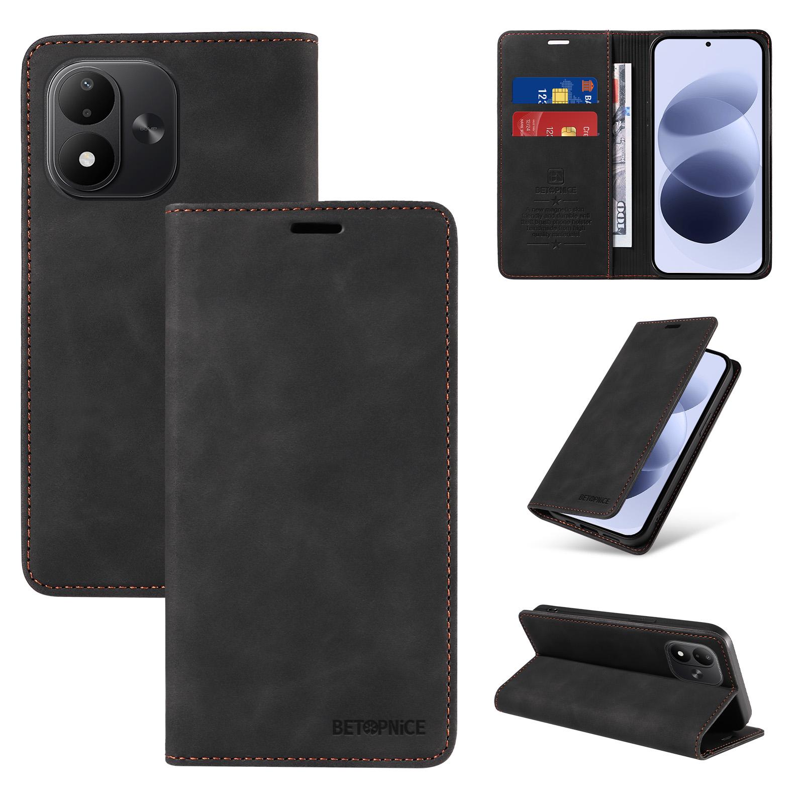 For Redmi Note 17 5G / 4G Global 171mm BETOPNICE Suction RFID Anti-theft Leather Phone Case(Black) - Shopkiz.com