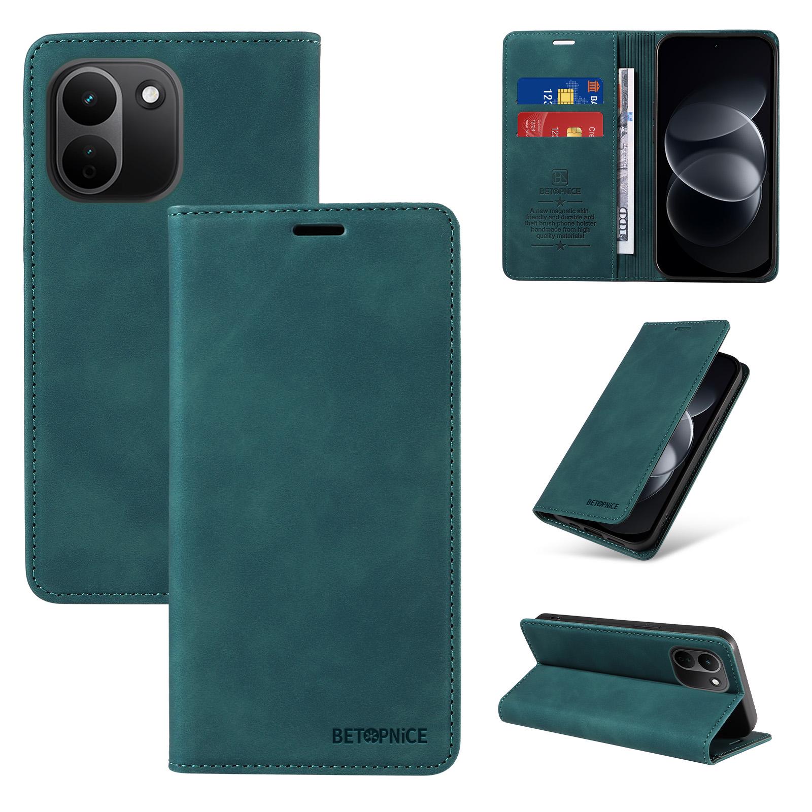 For Redmi Note 17 Pro+ 5G Global 163mm BETOPNICE Suction RFID Anti-theft Leather Phone Case(Green) - Shopkiz.com