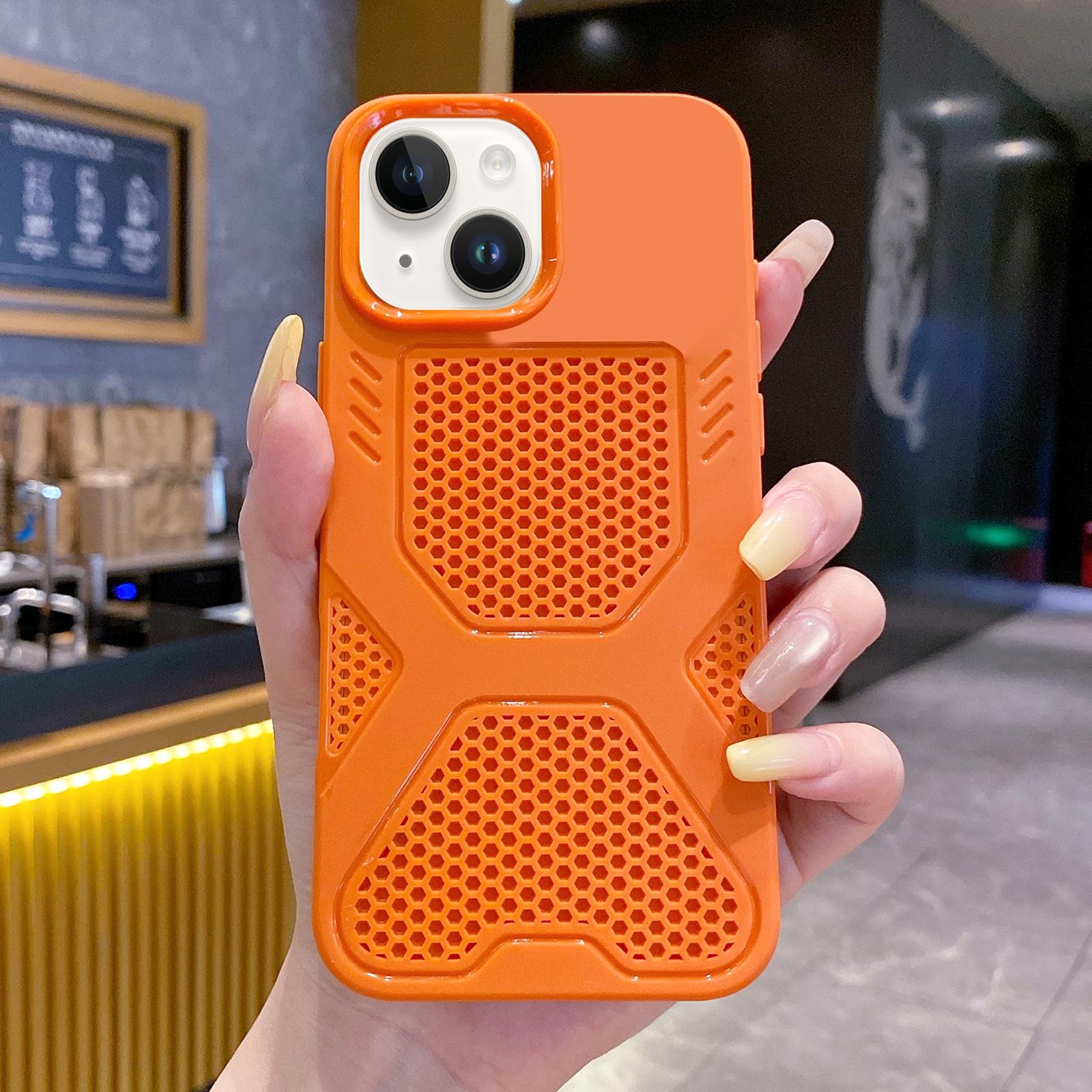 For iPhone 15 X Armor Heat Dissipation TPU Phone Case(Orange) - Shopkiz.com
