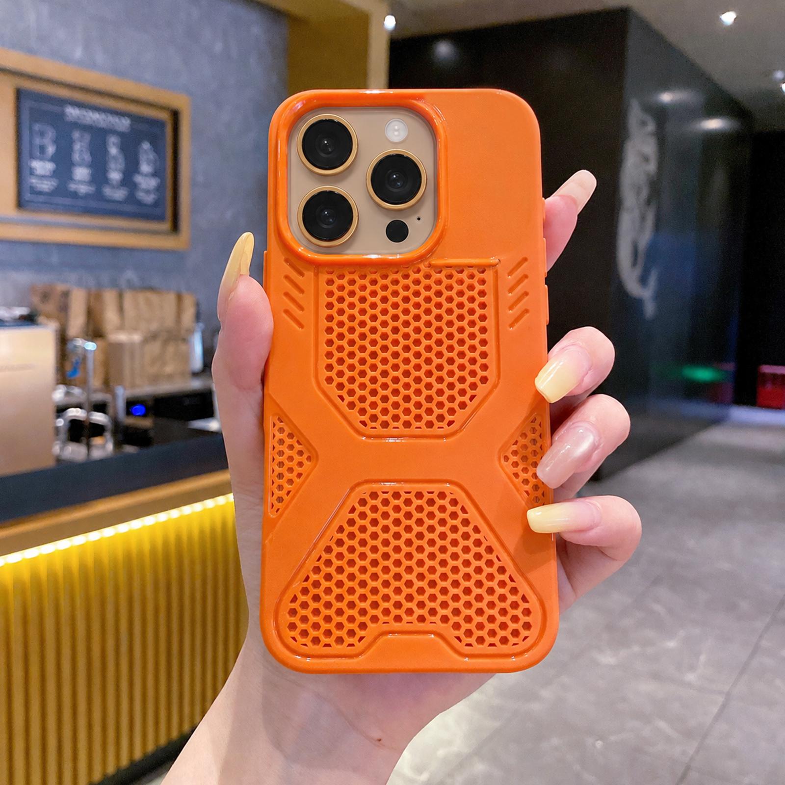 For iPhone 13 Pro Max X Armor Heat Dissipation TPU Phone Case(Orange) - Shopkiz.com