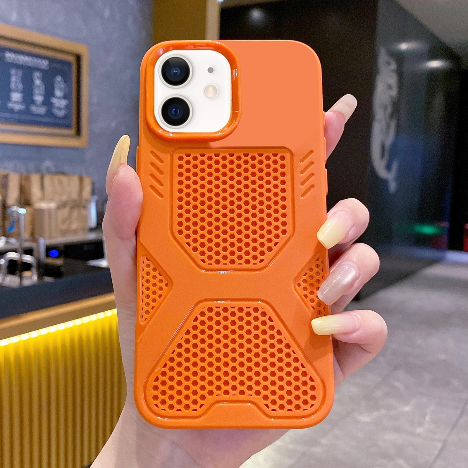 For iPhone 12 X Armor Heat Dissipation TPU Phone Case(Orange) - Shopkiz.com