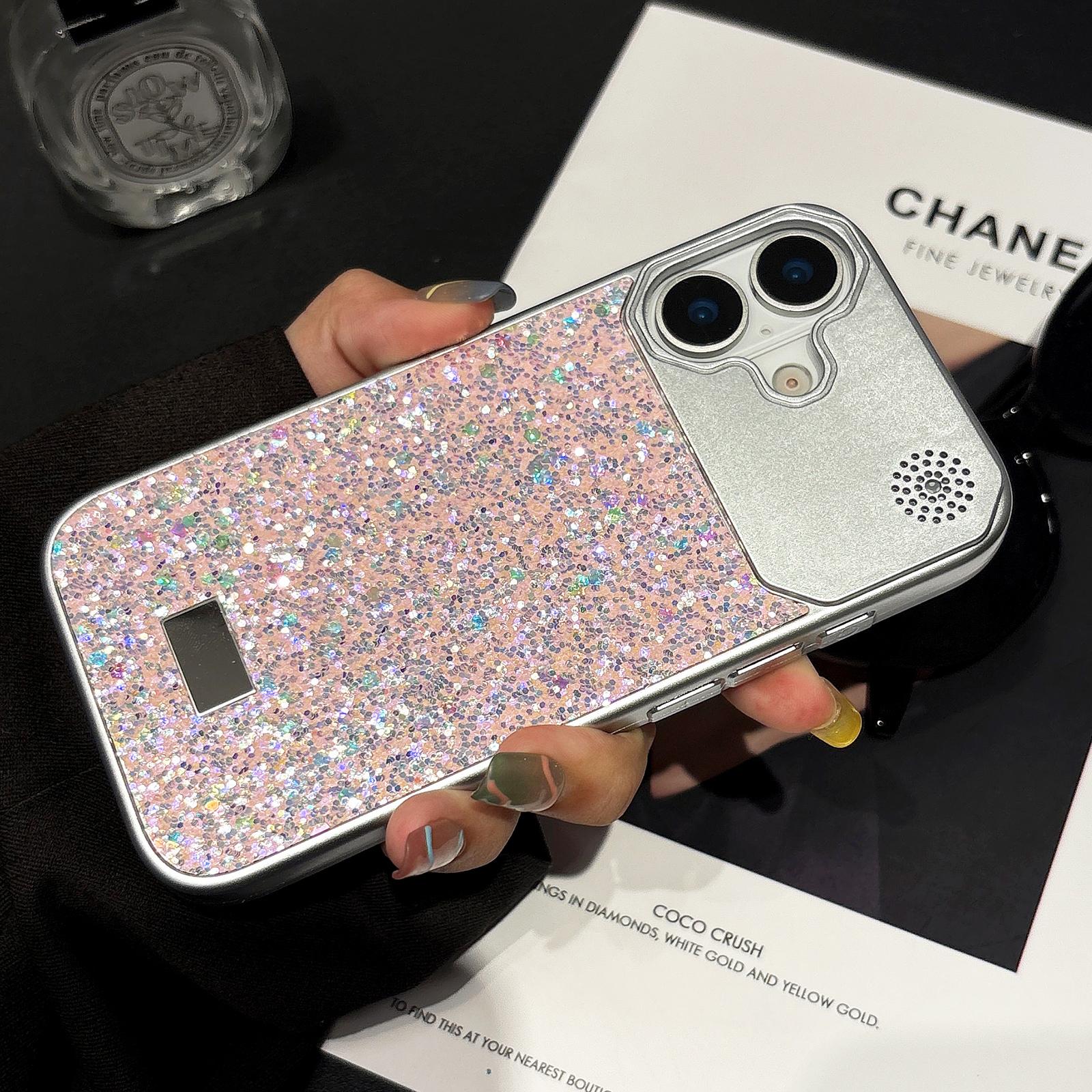 For iPhone 16 Plus Starry Sequin Diamond PC Phone Case(Pink) - Shopkiz.com