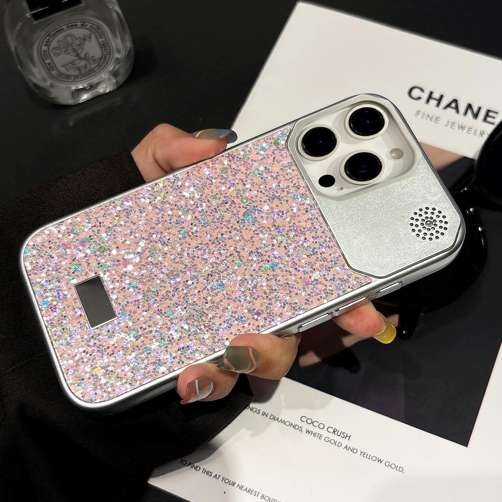 For iPhone 15 Pro Max Starry Sequin Diamond PC Phone Case(Pink) - Shopkiz.com