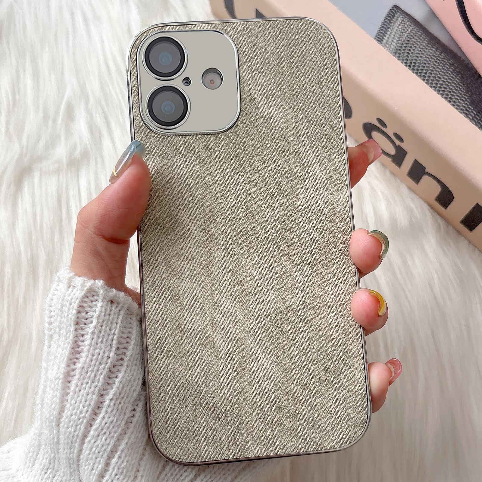 For iPhone 17 Denim Pattern TPU Shockproof Phone Case(Titanium Gray Fabric) - Shopkiz.com