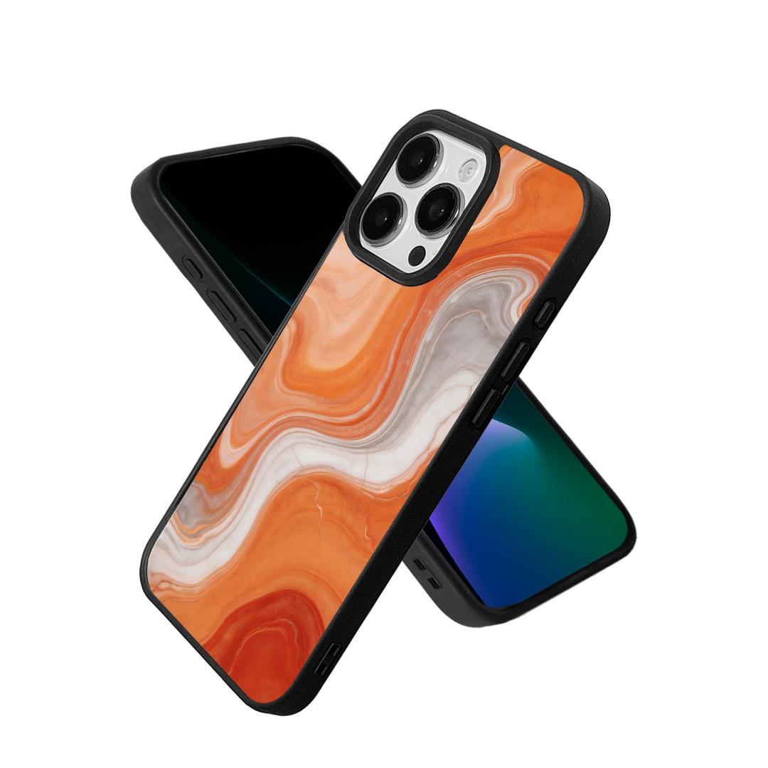 For iPhone 14 Pro Max Marble Pattern Magnetic Phone Case(Red White Flow Marble) - Shopkiz.com