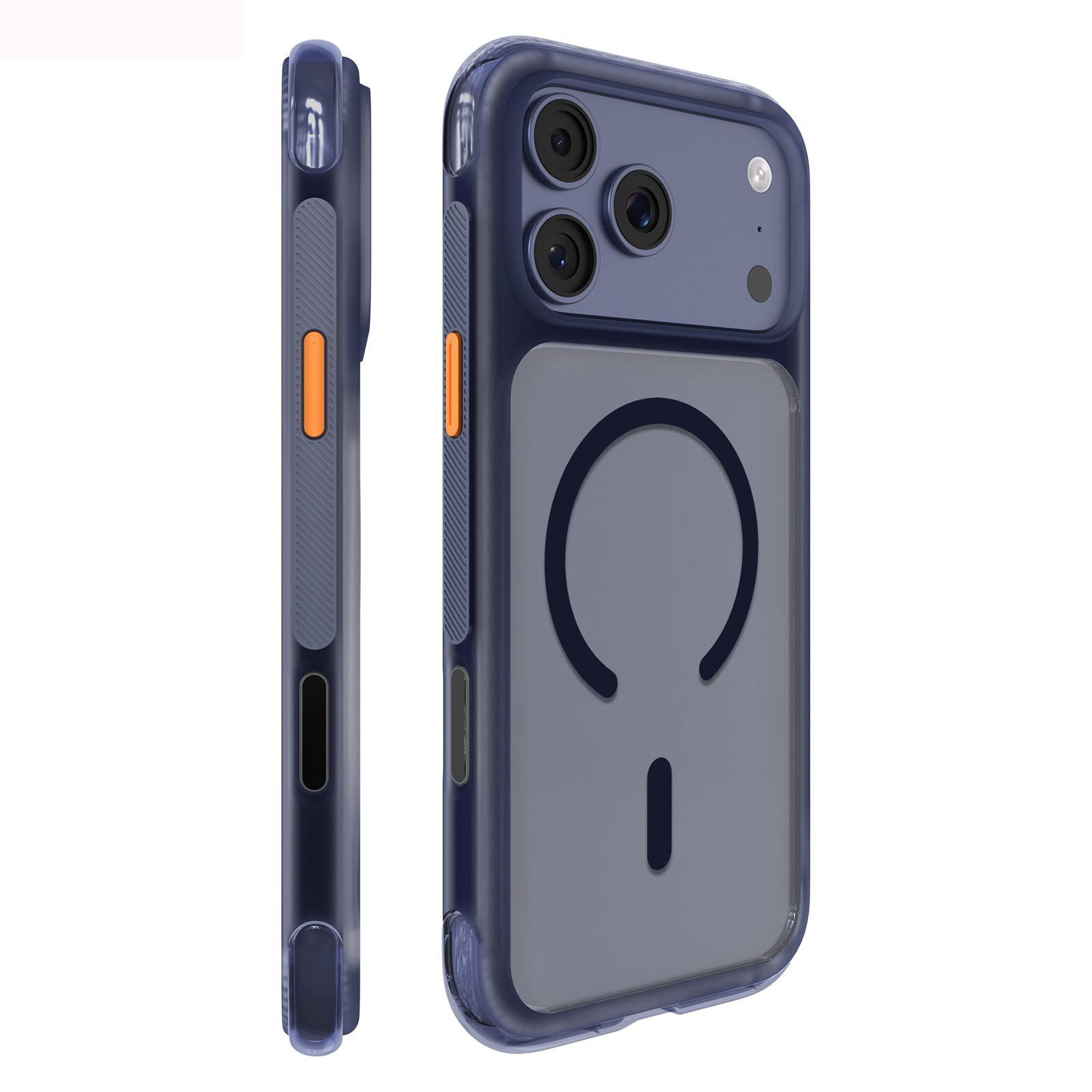For iPhone 17 Pro Max Mutural AirShield Series Magnetic Phone Case(Navy Blue) - Shopkiz.com