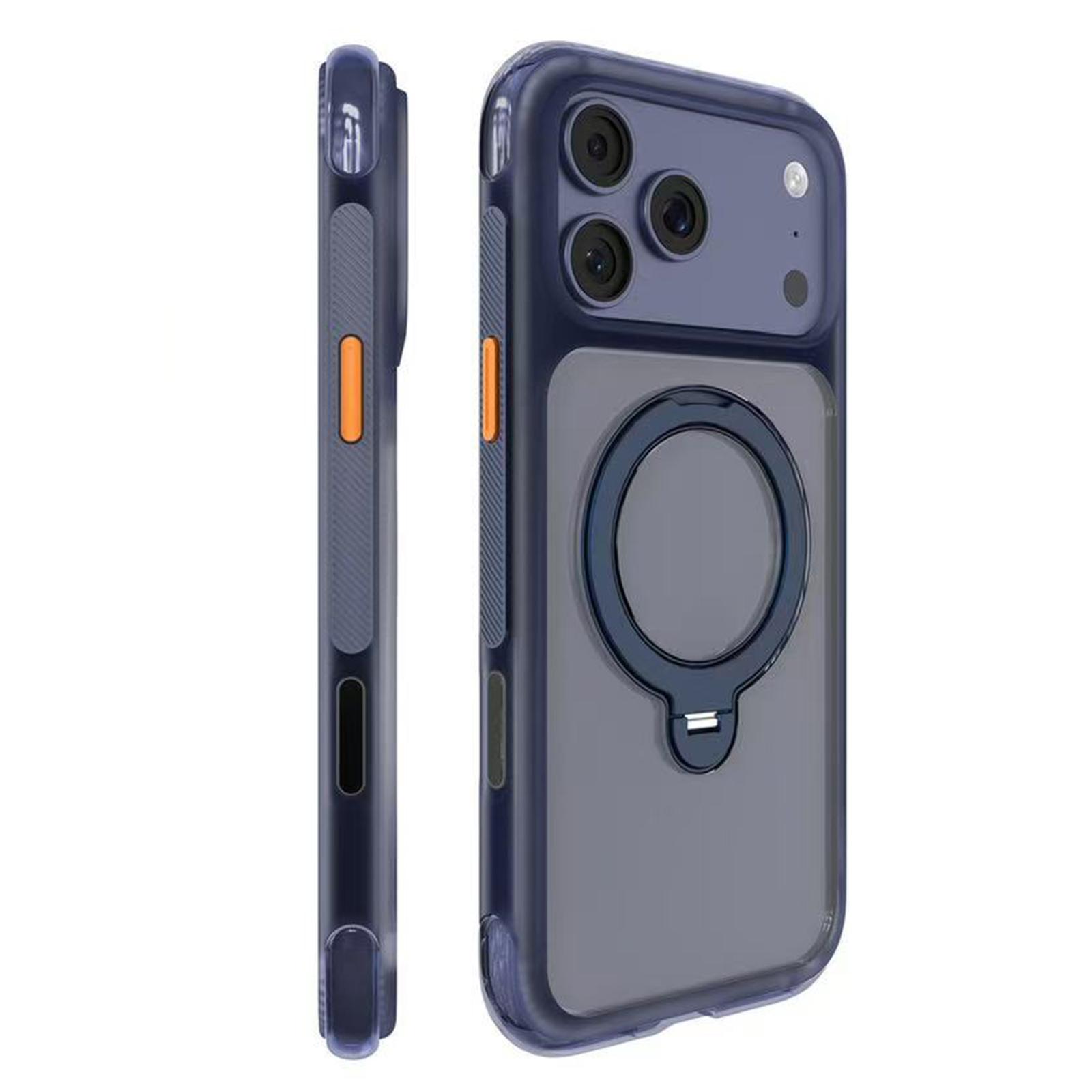 For iPhone 17 Pro Max Mutural ArtShield Series Magnetic Holder Phone Case(Navy Blue) - Shopkiz.com
