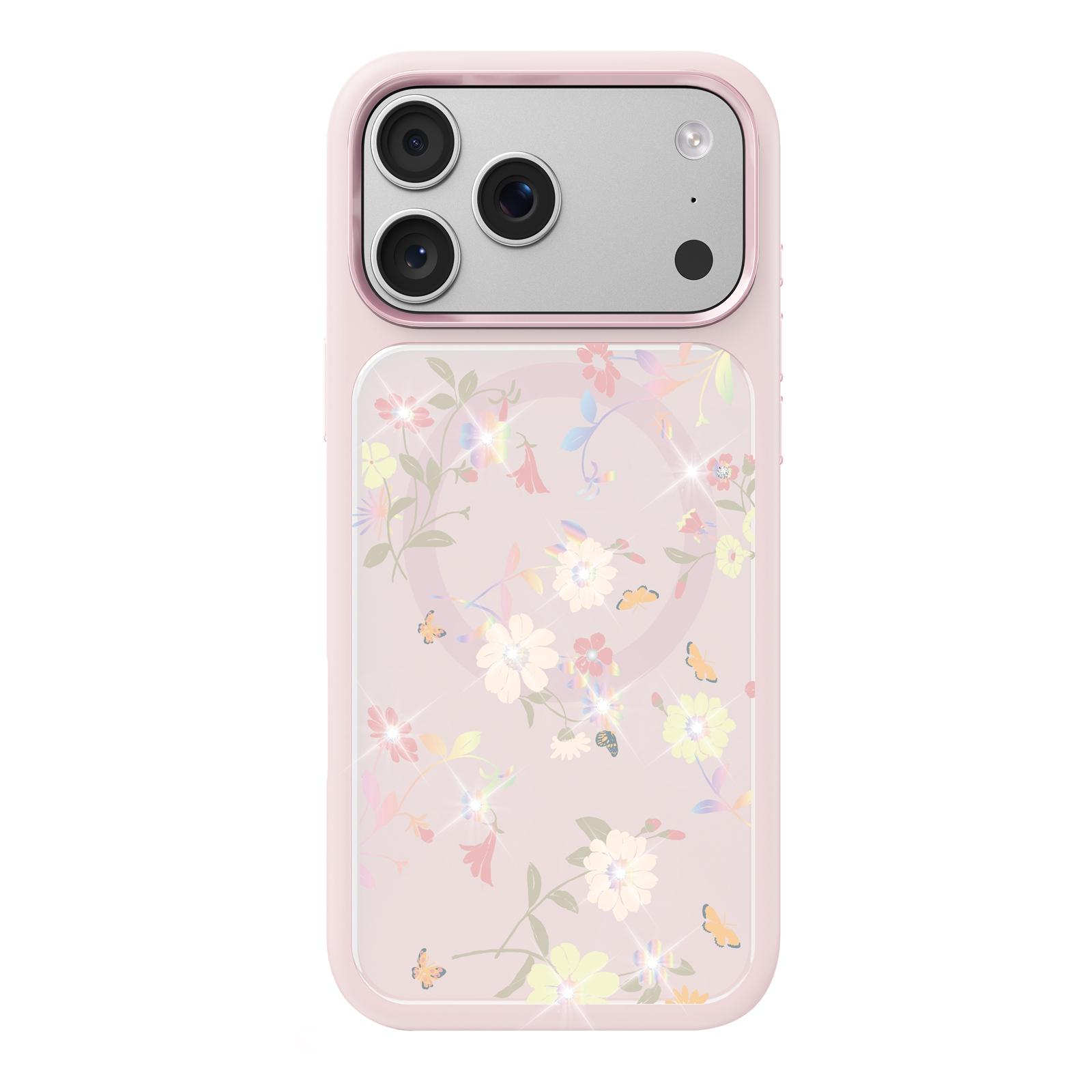 For iPhone 17 Pro Max Mutural Flora Story Series Magnetic Phone Case(Pink Blooms) - Shopkiz.com
