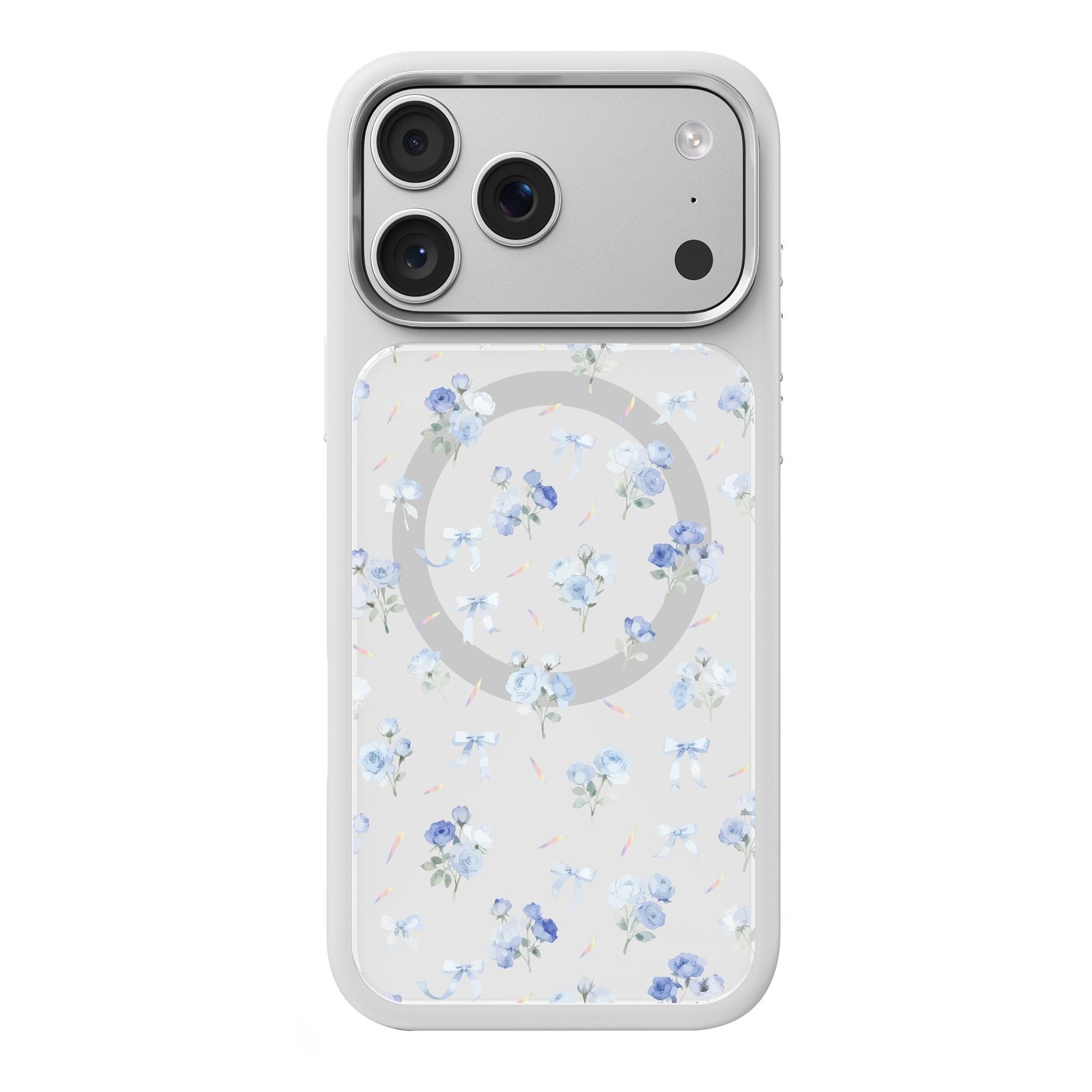 For iPhone 17 Pro Mutural Flora Story Series Magnetic Phone Case(White Romantic) - Shopkiz.com
