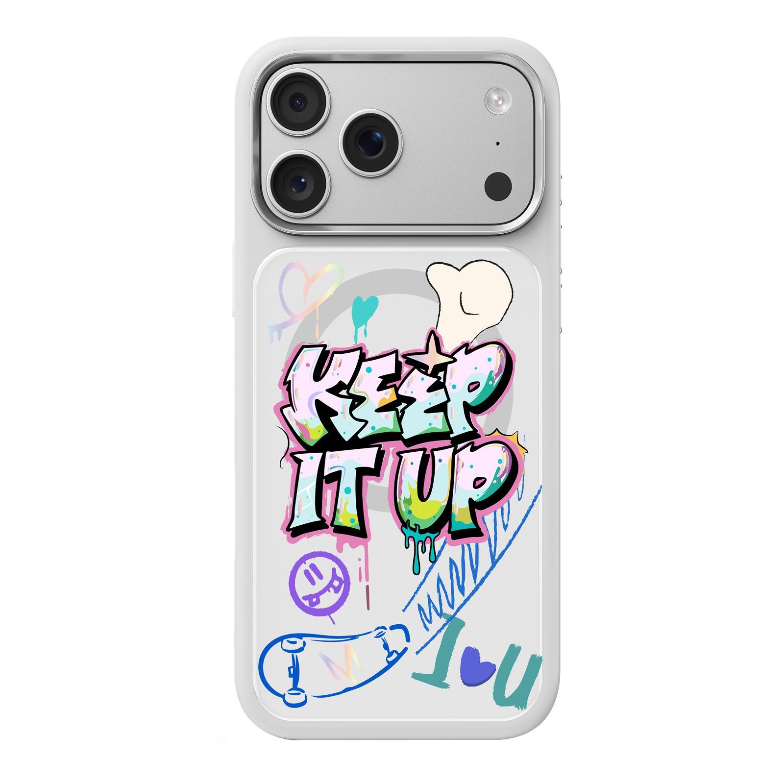 For iPhone 17 Pro Max Mutural Graffiti Series Magnetic Phone Case(Keep It Up) - Shopkiz.com