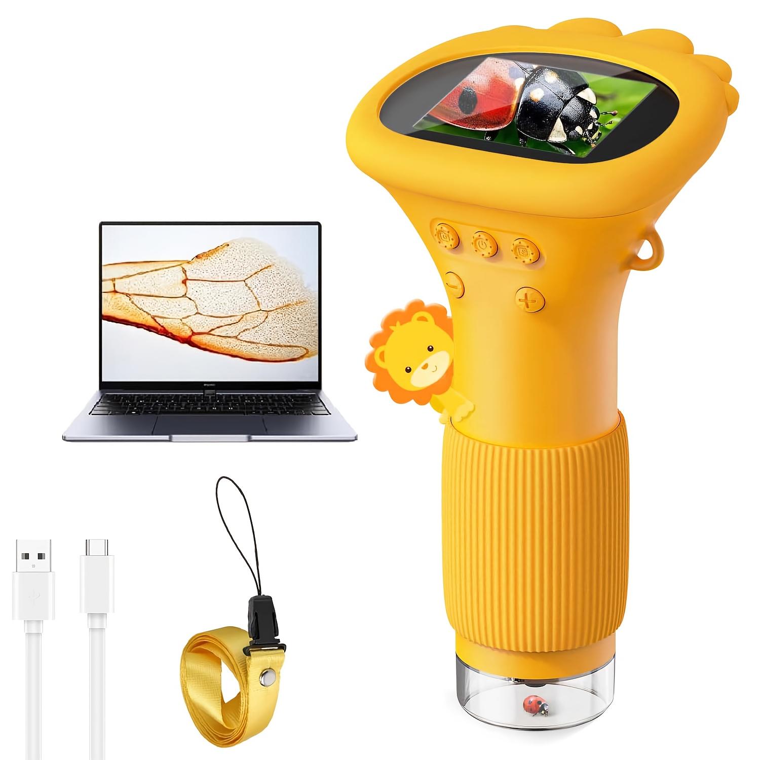 2 inch Screen Handheld Children Optical Microscope(Orange) - Shopkiz.com