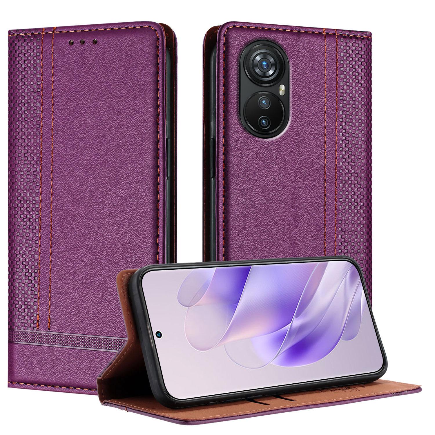 For Blackview A200 Pro Stitching Design Scratch-Resistant Vegan Leather Phone Case(Purple)
