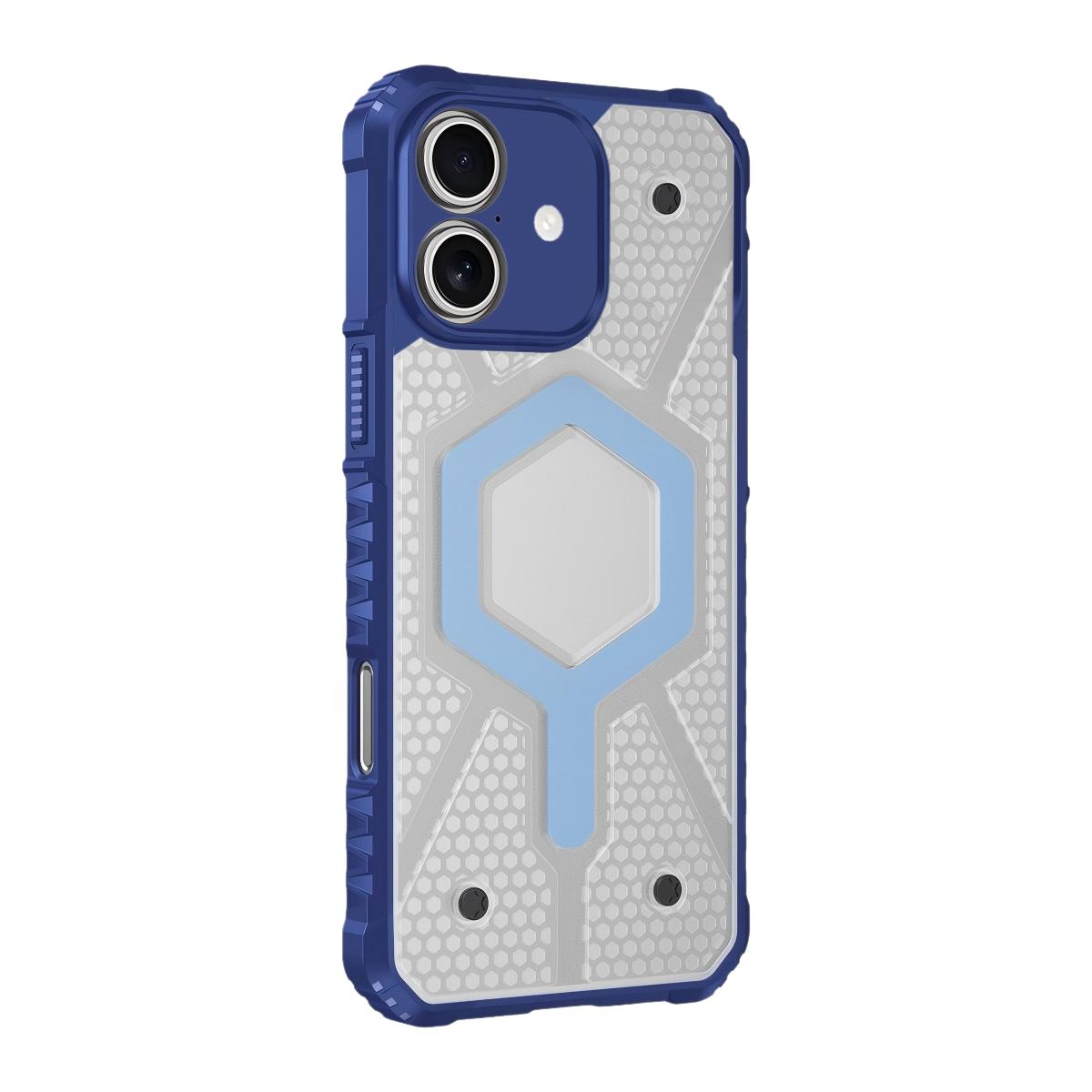 For iPhone 16 Overcome Gen 4th UAD Series PC TPU Magnetic Phone Case(Blue) - Shopkiz.com