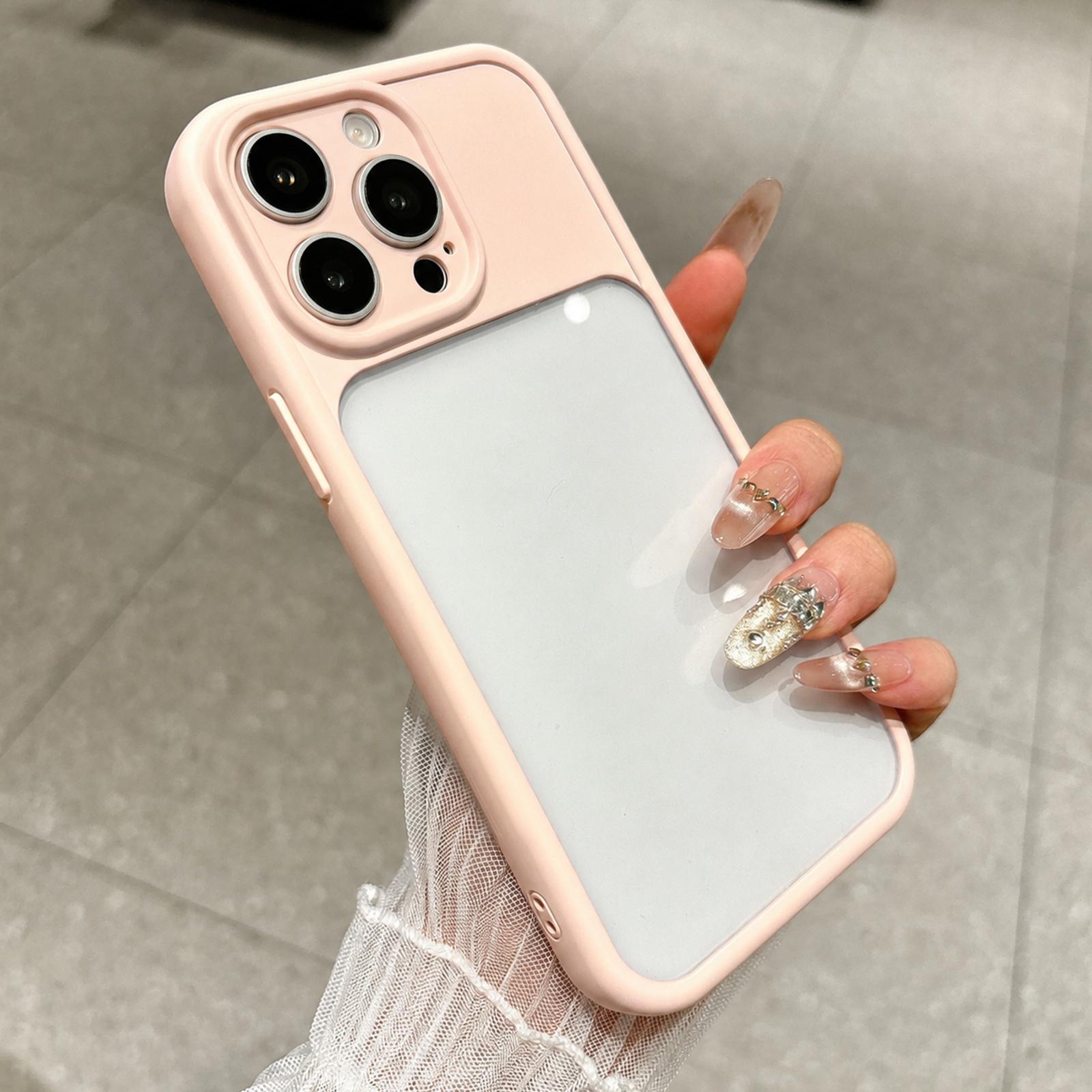 For iPhone 14 Pro Max Change to 17 Pro Soft Gauze Transparent Acrylic Phone Case(Pink) - Shopkiz.com