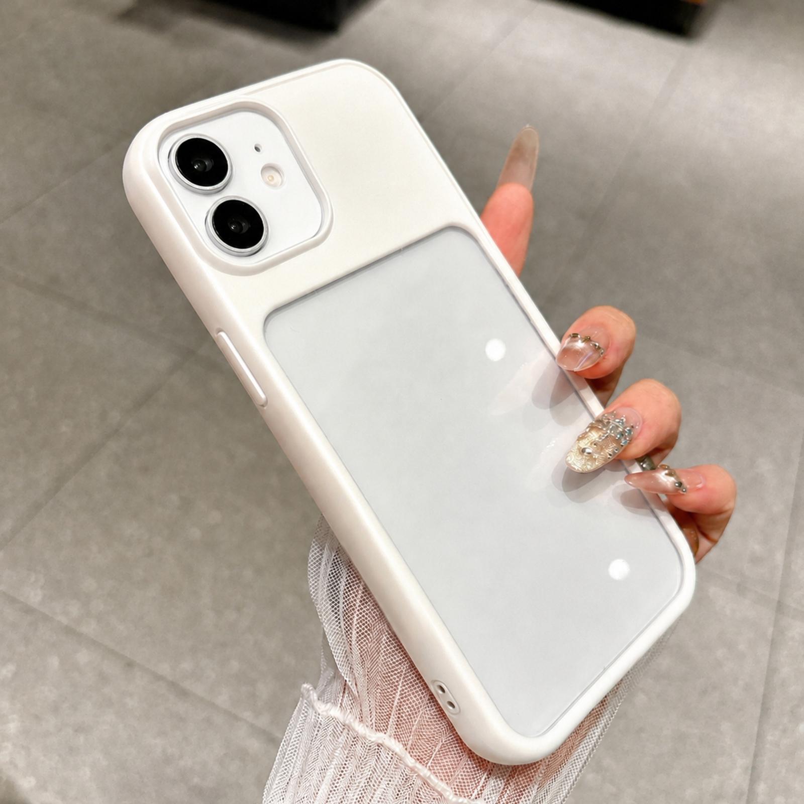 For iPhone 12 Change to 17 Pro Soft Gauze Transparent Acrylic Phone Case(White) - Shopkiz.com