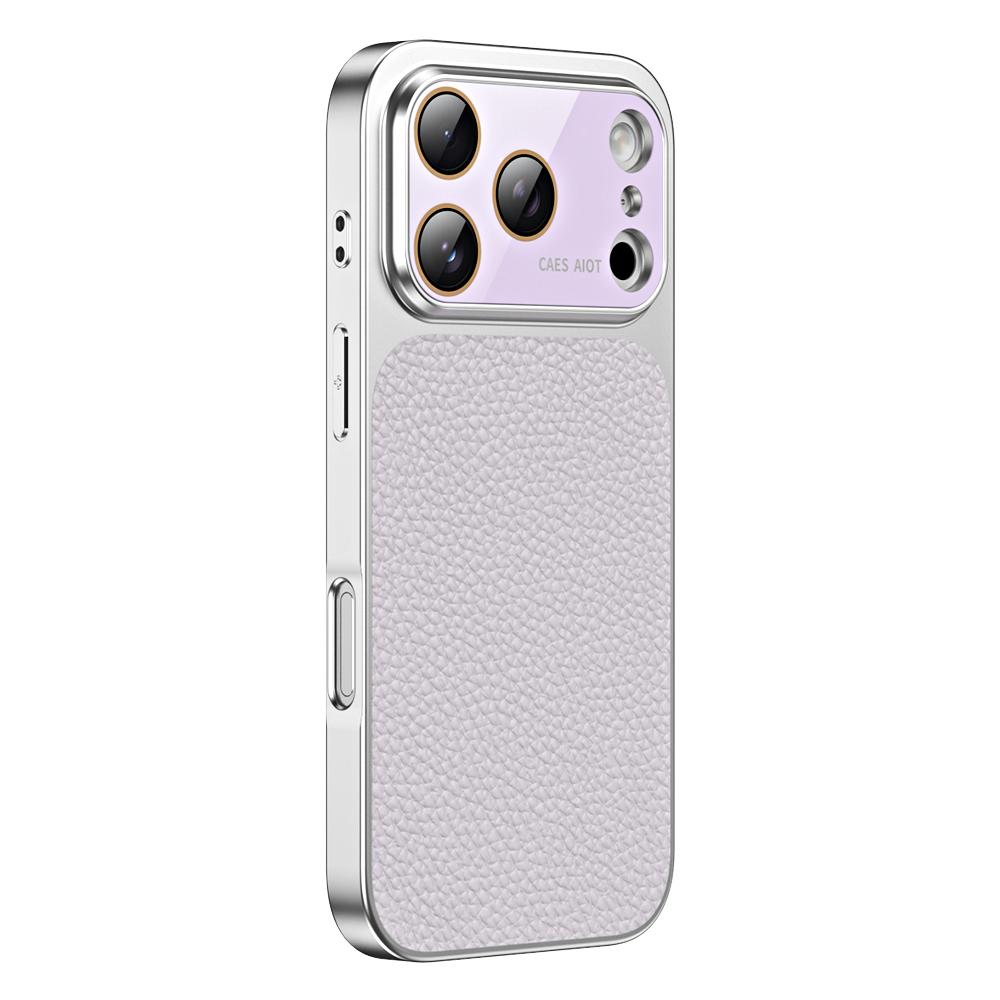 For iPhone 17 Pro Litchi Textured TPU Phone Case with Lens Film(Purple) - Shopkiz.com