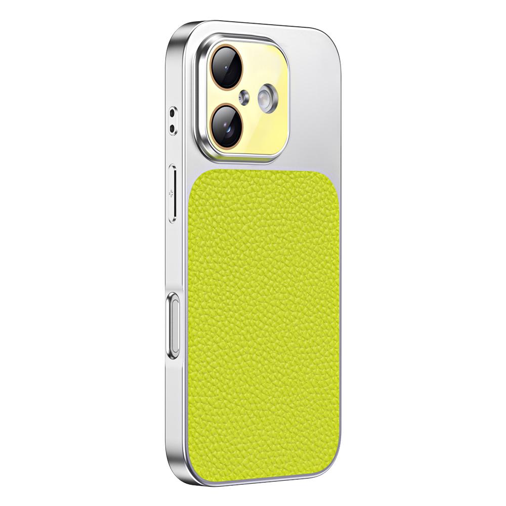 For iPhone 17 Litchi Textured TPU Phone Case with Lens Film(Light Green) - Shopkiz.com