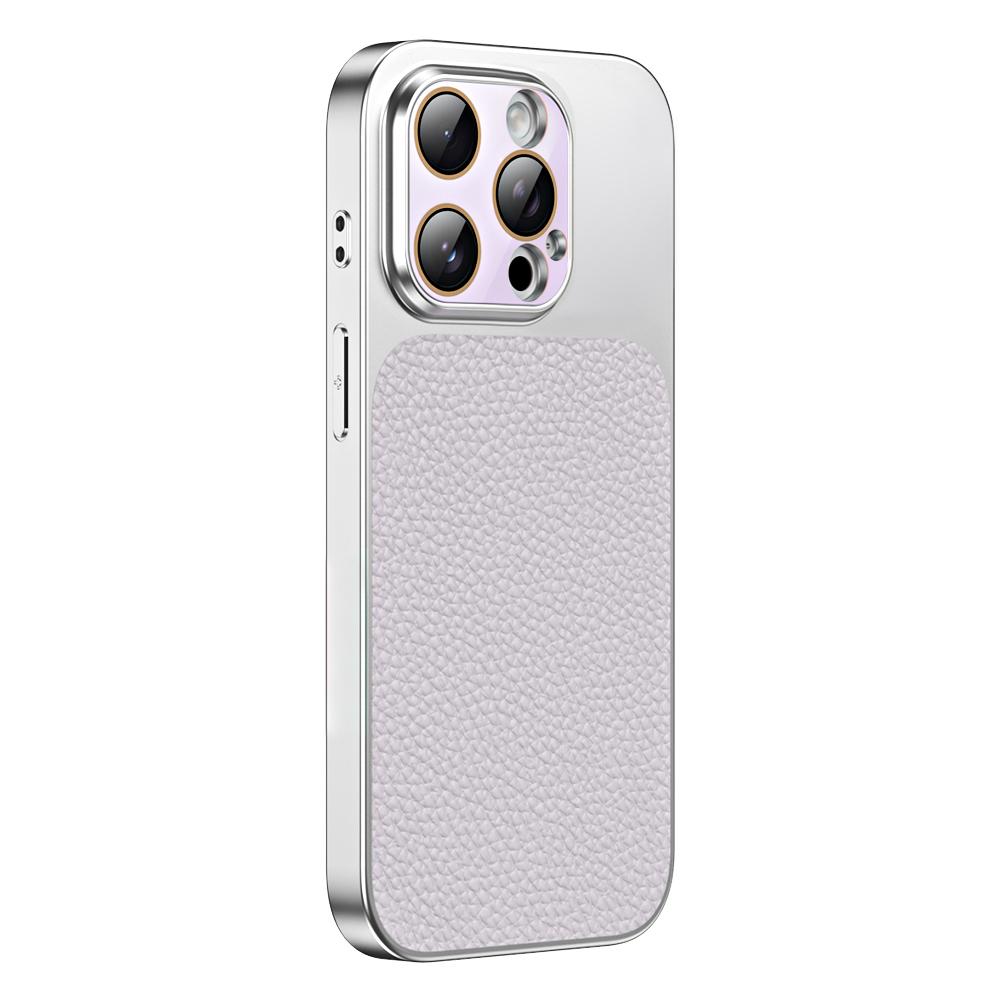 For iPhone 12 Pro Litchi Textured TPU Phone Case with Lens Film(Purple) - Shopkiz.com