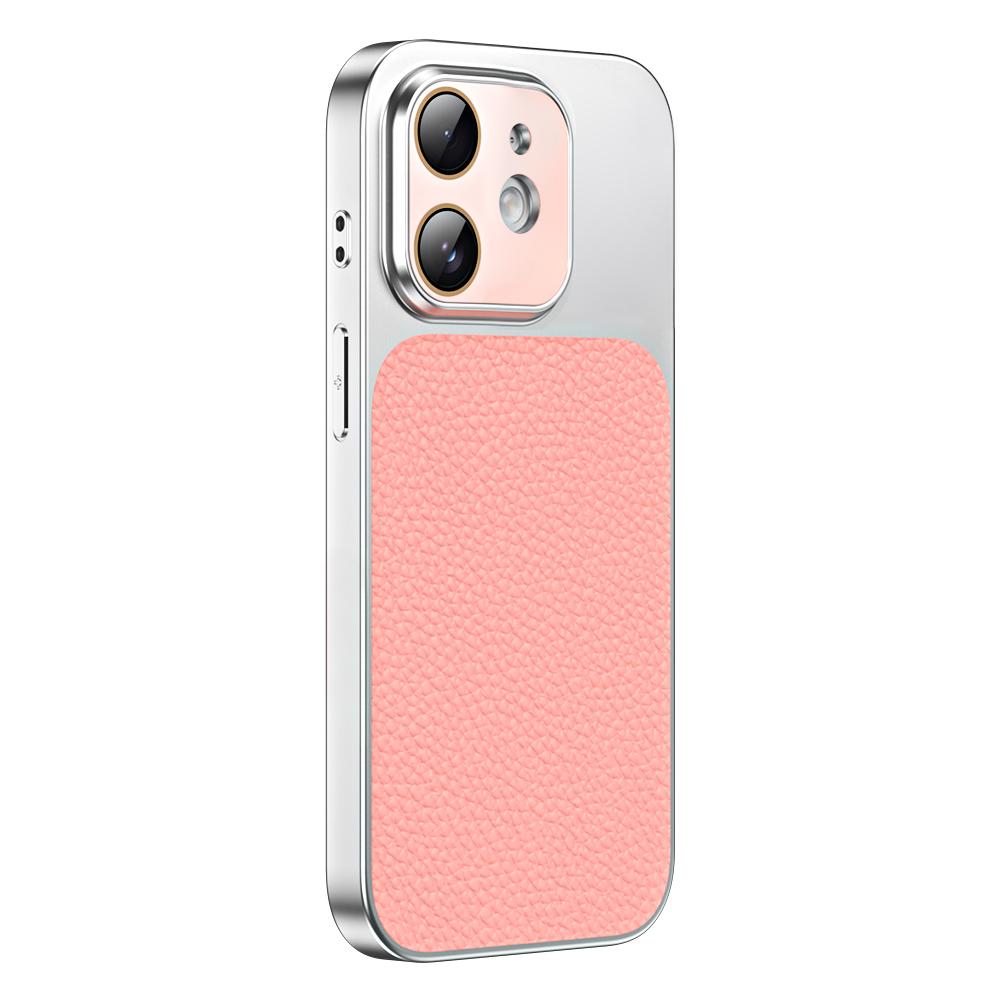 For iPhone 11 Litchi Textured TPU Phone Case with Lens Film(Light Pink) - Shopkiz.com