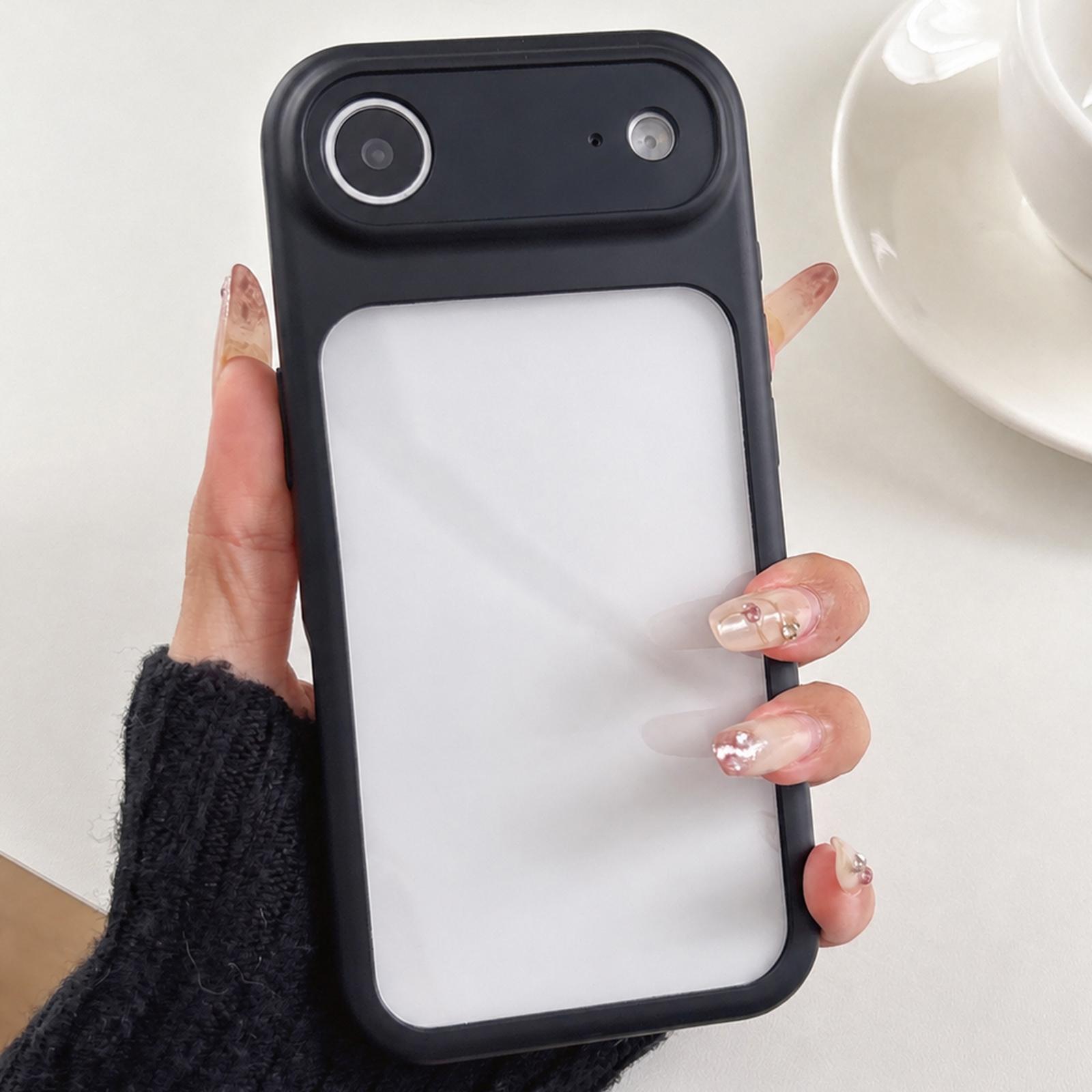 For iPhone Air Soft Color Spray Paint Acrylic TPU Phone Case(Black) - Shopkiz.com