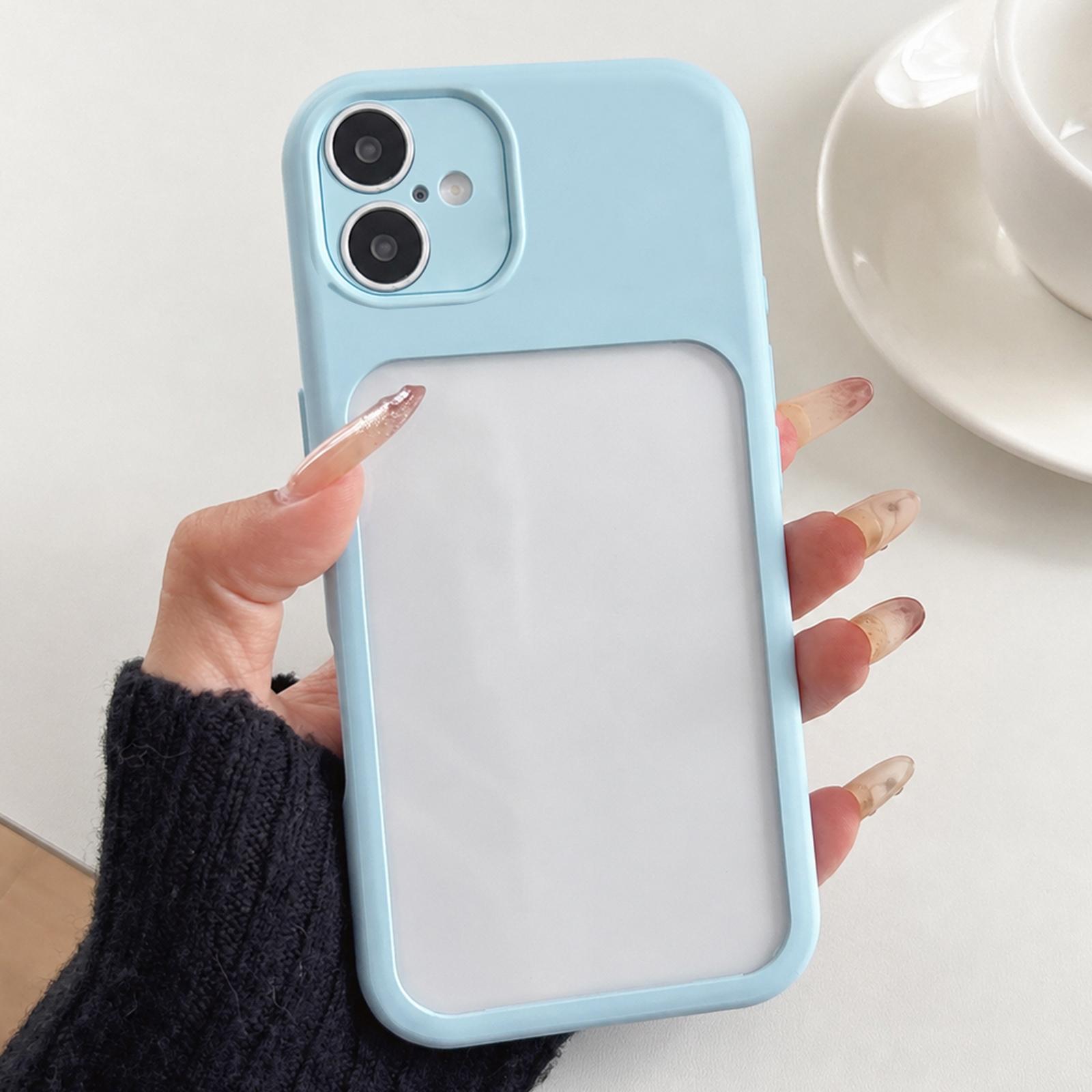 For iPhone 16 Plus Soft Color Spray Paint Acrylic TPU Phone Case(Blue) - Shopkiz.com