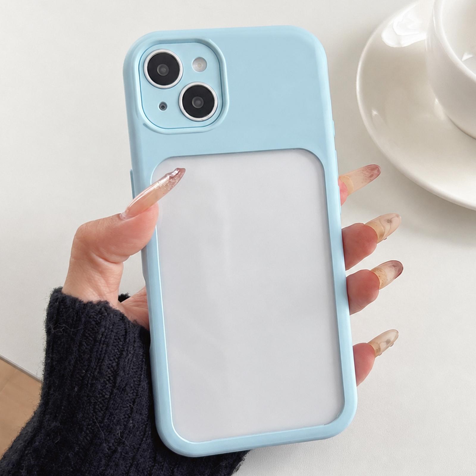 For iPhone 15 Plus Soft Color Spray Paint Acrylic TPU Phone Case(Blue) - Shopkiz.com