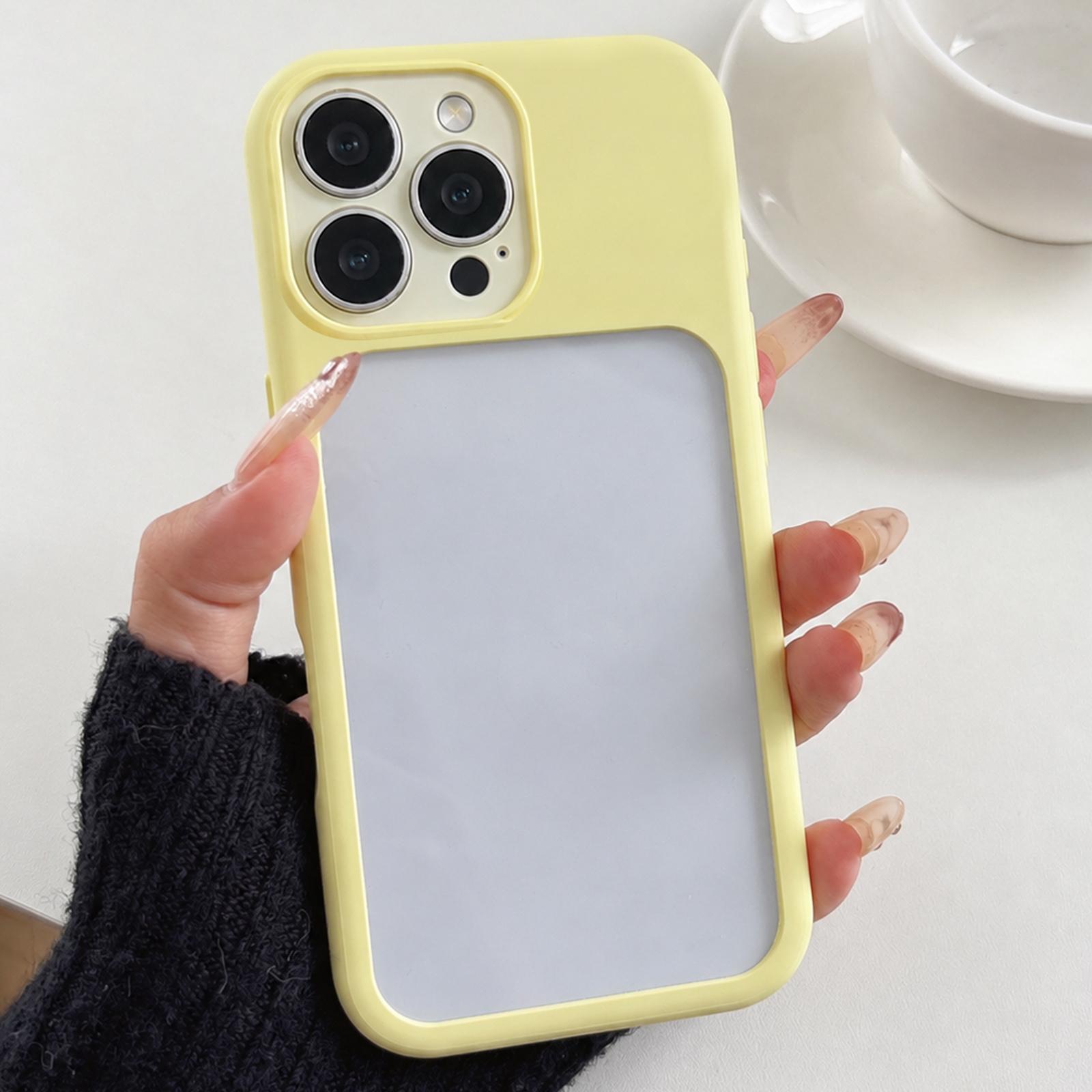 For iPhone 13 Pro Max Soft Color Spray Paint Acrylic TPU Phone Case(Yellow) - Shopkiz.com