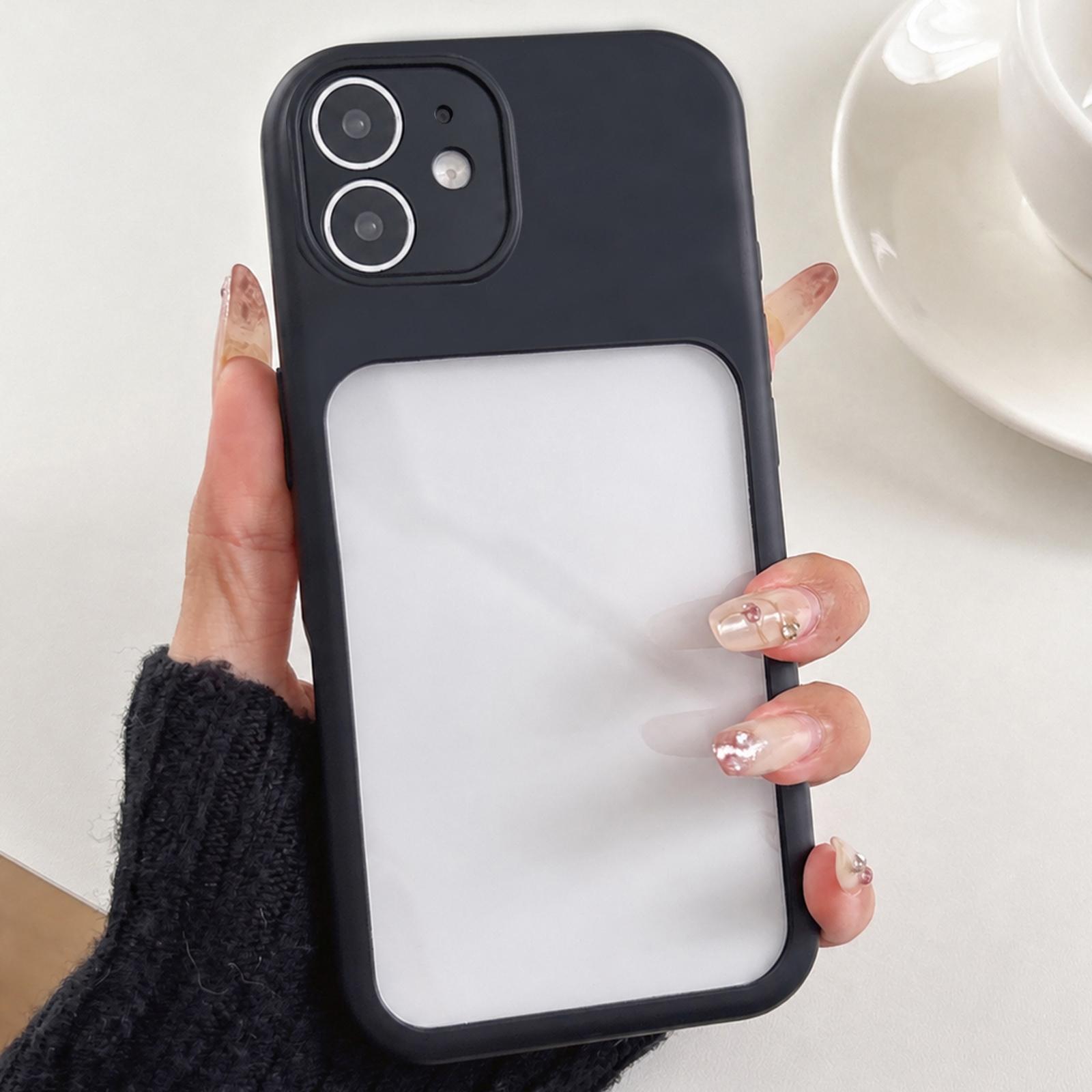 For iPhone 12 Soft Color Spray Paint Acrylic TPU Phone Case(Black) - Shopkiz.com