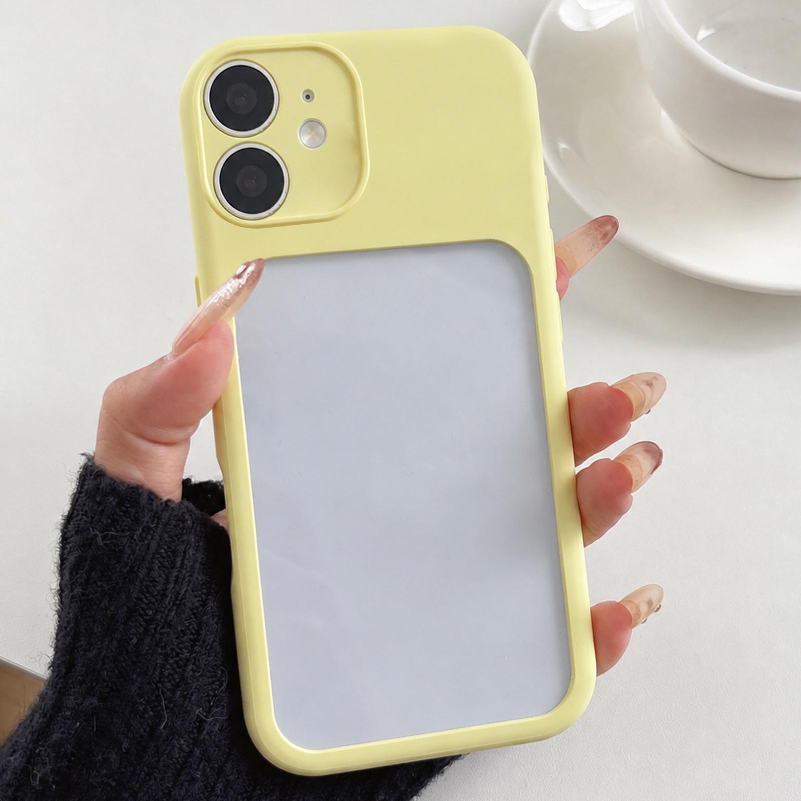 For iPhone 12 Soft Color Spray Paint Acrylic TPU Phone Case(Yellow) - Shopkiz.com
