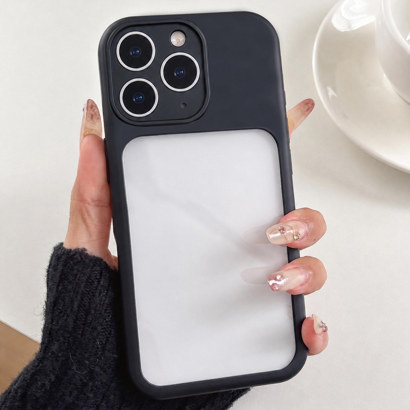 For iPhone 11 Pro Max Soft Color Spray Paint Acrylic TPU Phone Case(Black) - Shopkiz.com