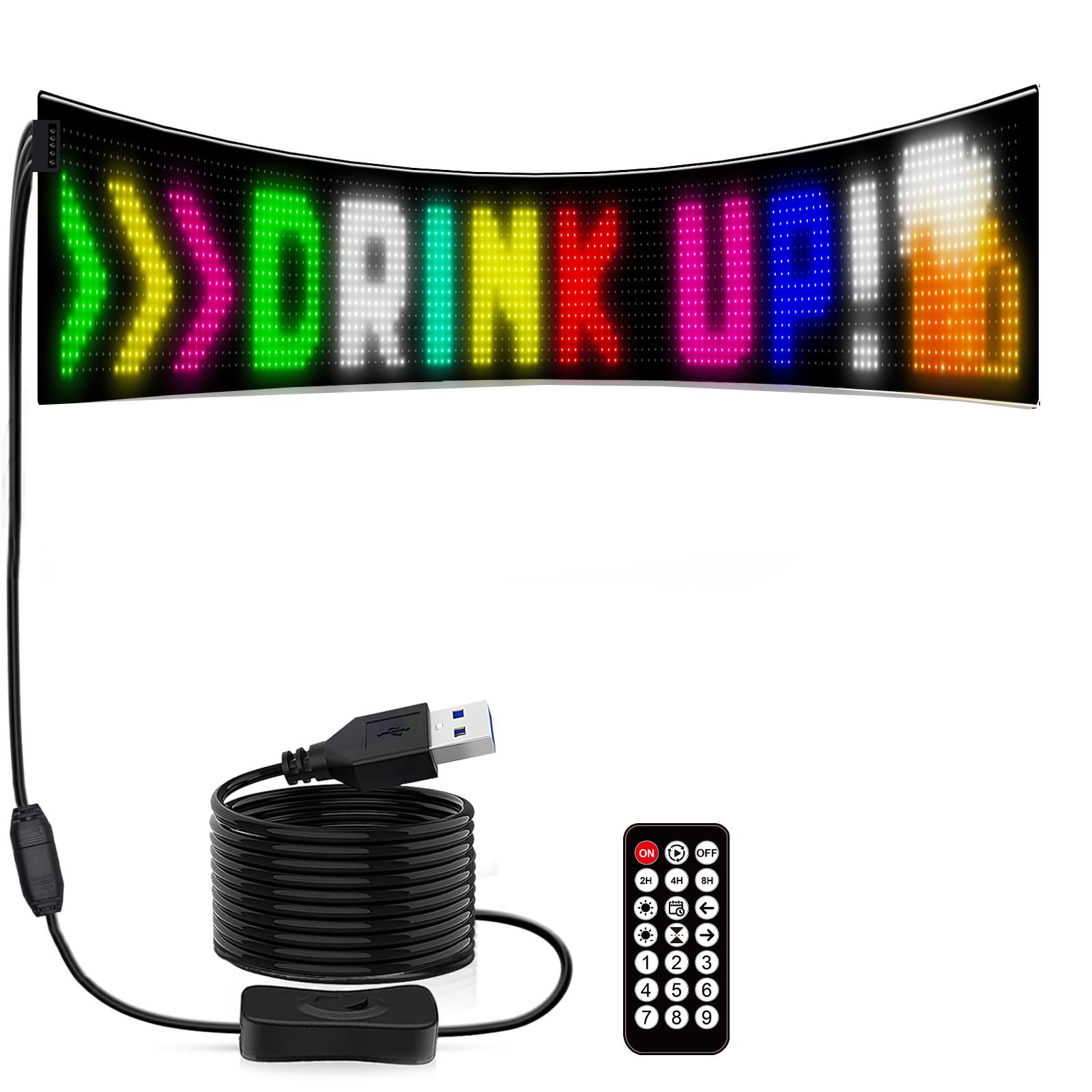 16 x 144 Pixels Ultra-Thin Waterproof Programmable LED Flexible Matrix Display Screen, Plug:USB Plug - Shopkiz.com
