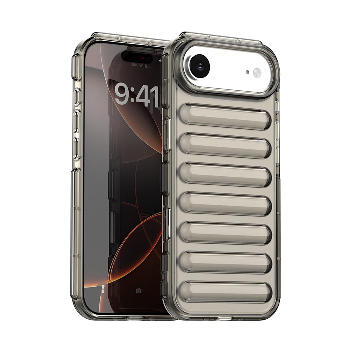 For iPhone Air Capsule Series Candy Color TPU Phone Case(Transparent Grey) - Shopkiz.com