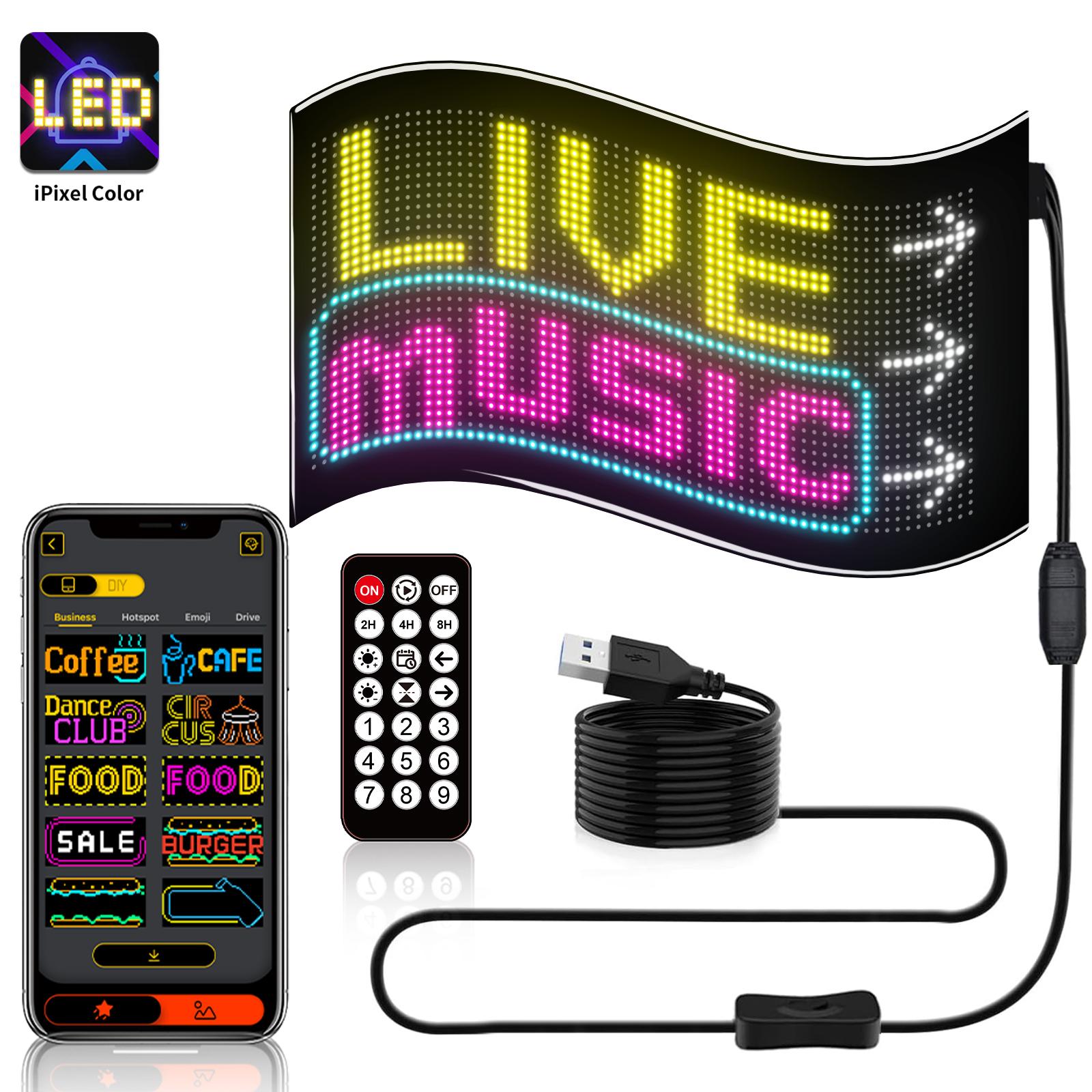 Double Row Ultra-Thin Waterproof LED Flexible Advertising Matrix Display Screen, Type:USB 32x64 Pixels - Shopkiz.com