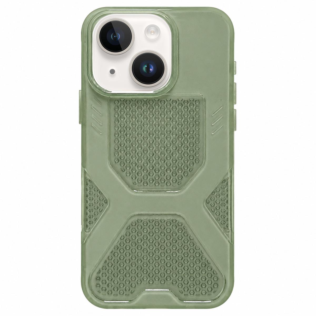 For iPhone 14 Cool Jelly Heat Dissipation TPU Phone Case(Moss Green) - Shopkiz.com