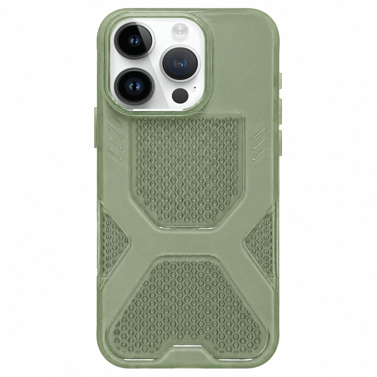 For iPhone 14 Pro Max Cool Jelly Heat Dissipation TPU Phone Case(Moss Green) - Shopkiz.com