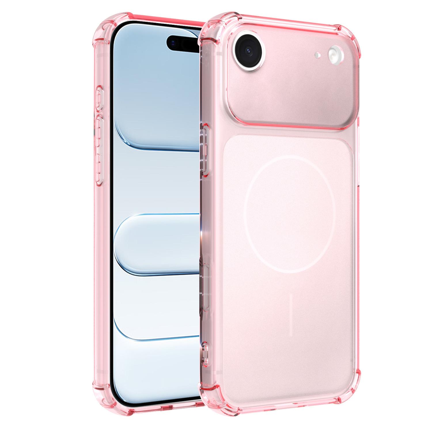 For iPhone Air Transforms Into 17 Large Window Frosted Airbag Shockproof TPU Phone Case(Pink) - Shopkiz.com