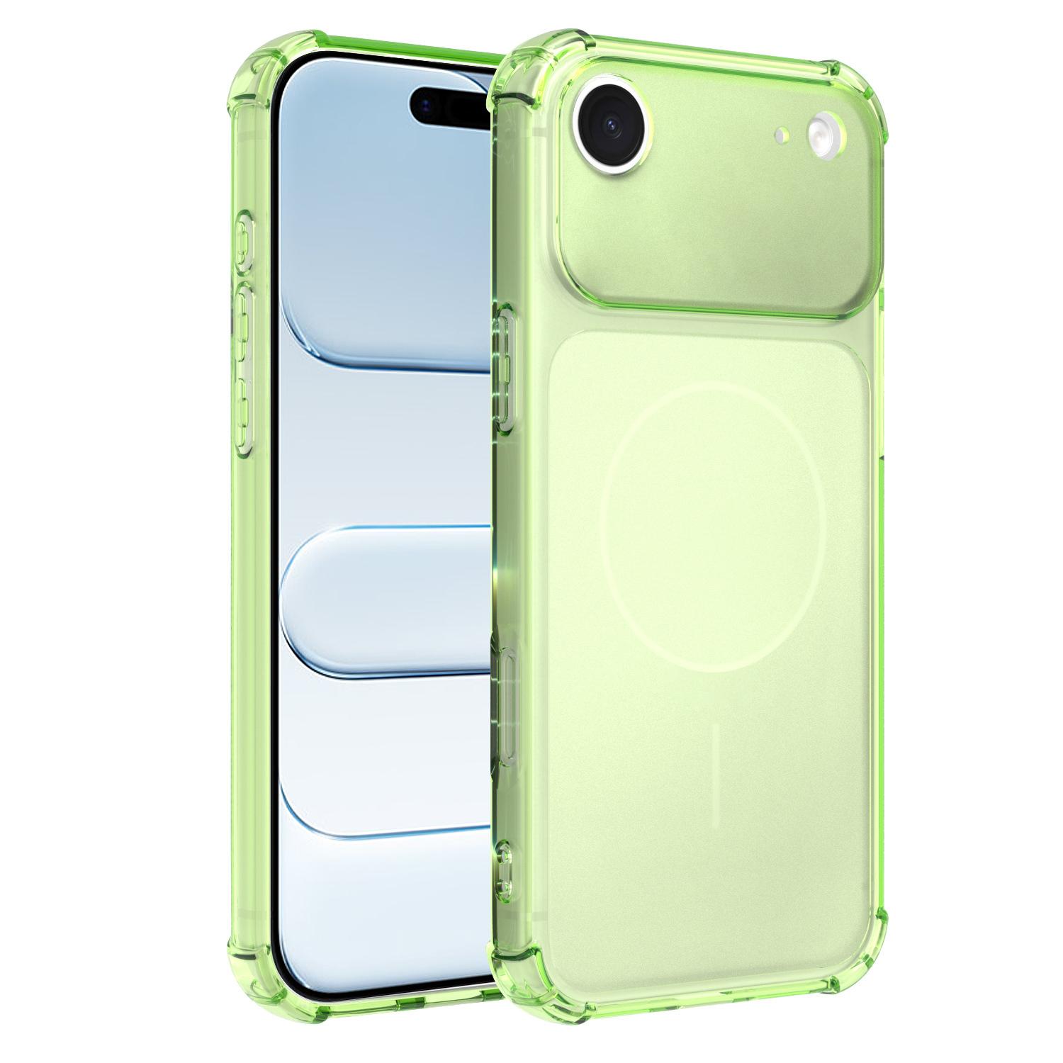 For iPhone Air Transforms Into 17 Large Window Frosted Airbag Shockproof TPU Phone Case(Green) - Shopkiz.com